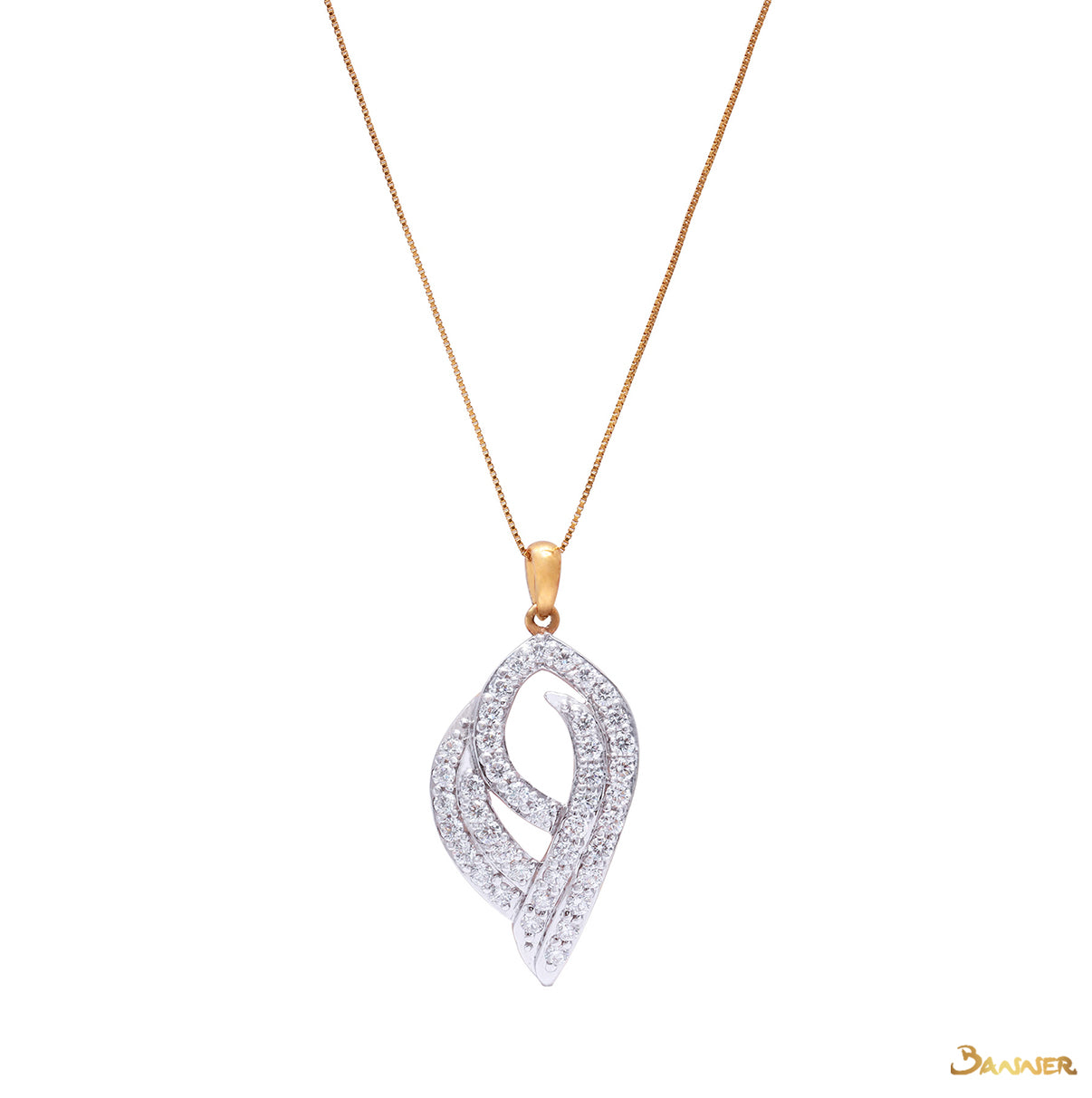 Diamond Leaf Pendant