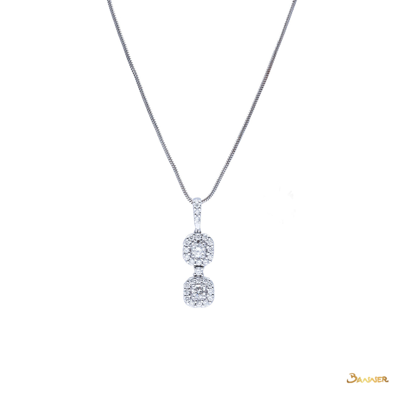 Diamond 2-Step Halo Pendant (0.57 t.w.)