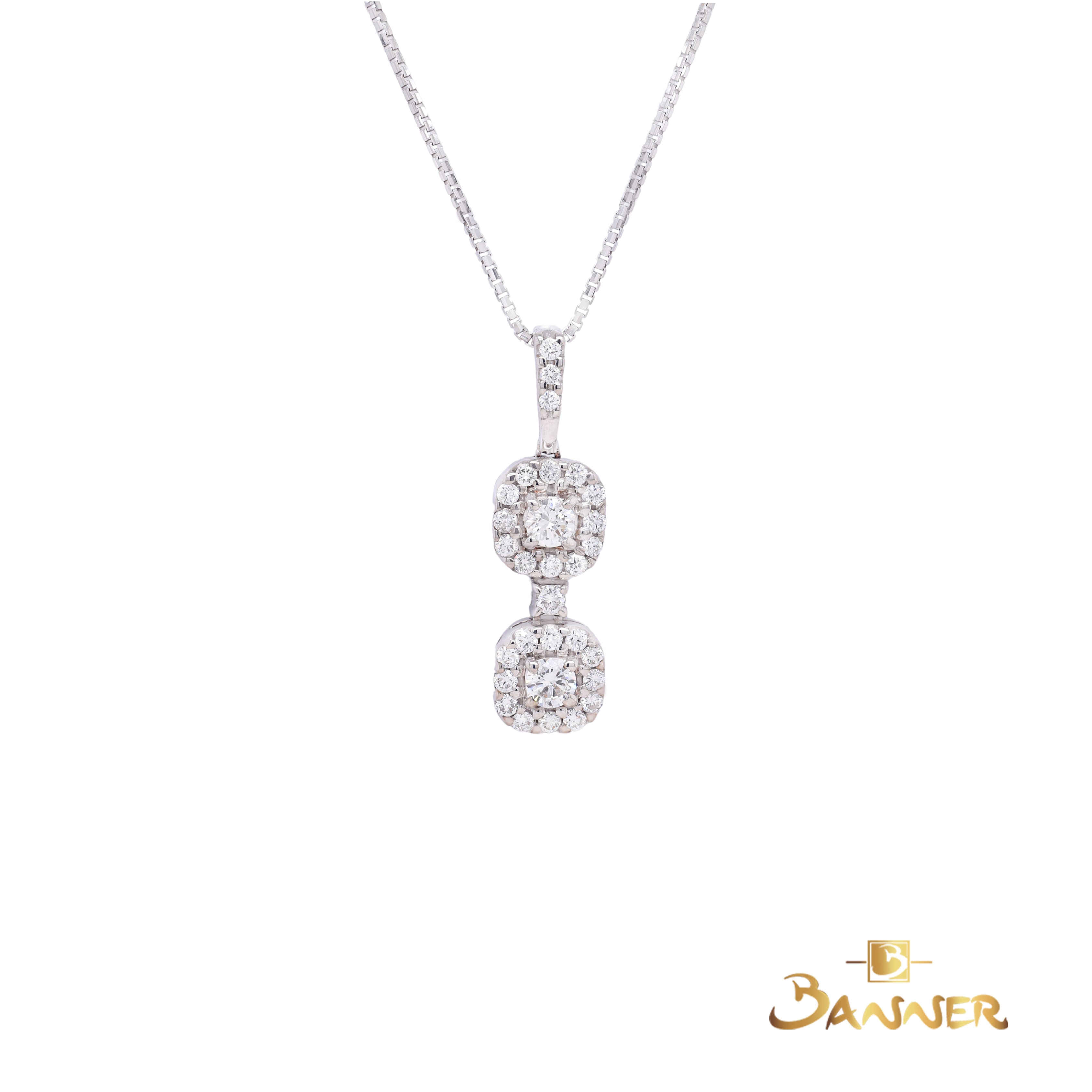 Diamond 2-Step Halo Pendant (0.57 t.w.)
