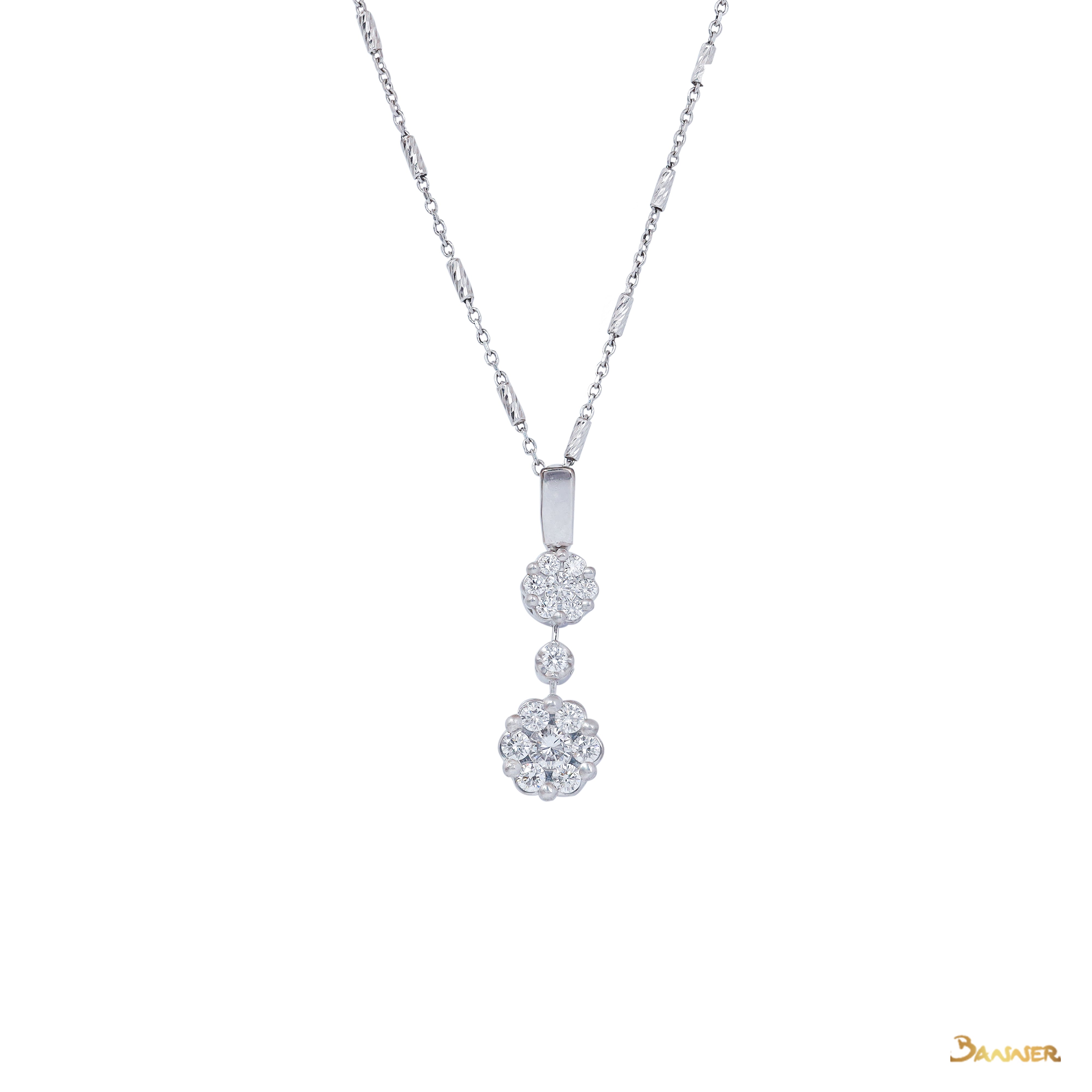 Diamond Floral 2-Step Pendant