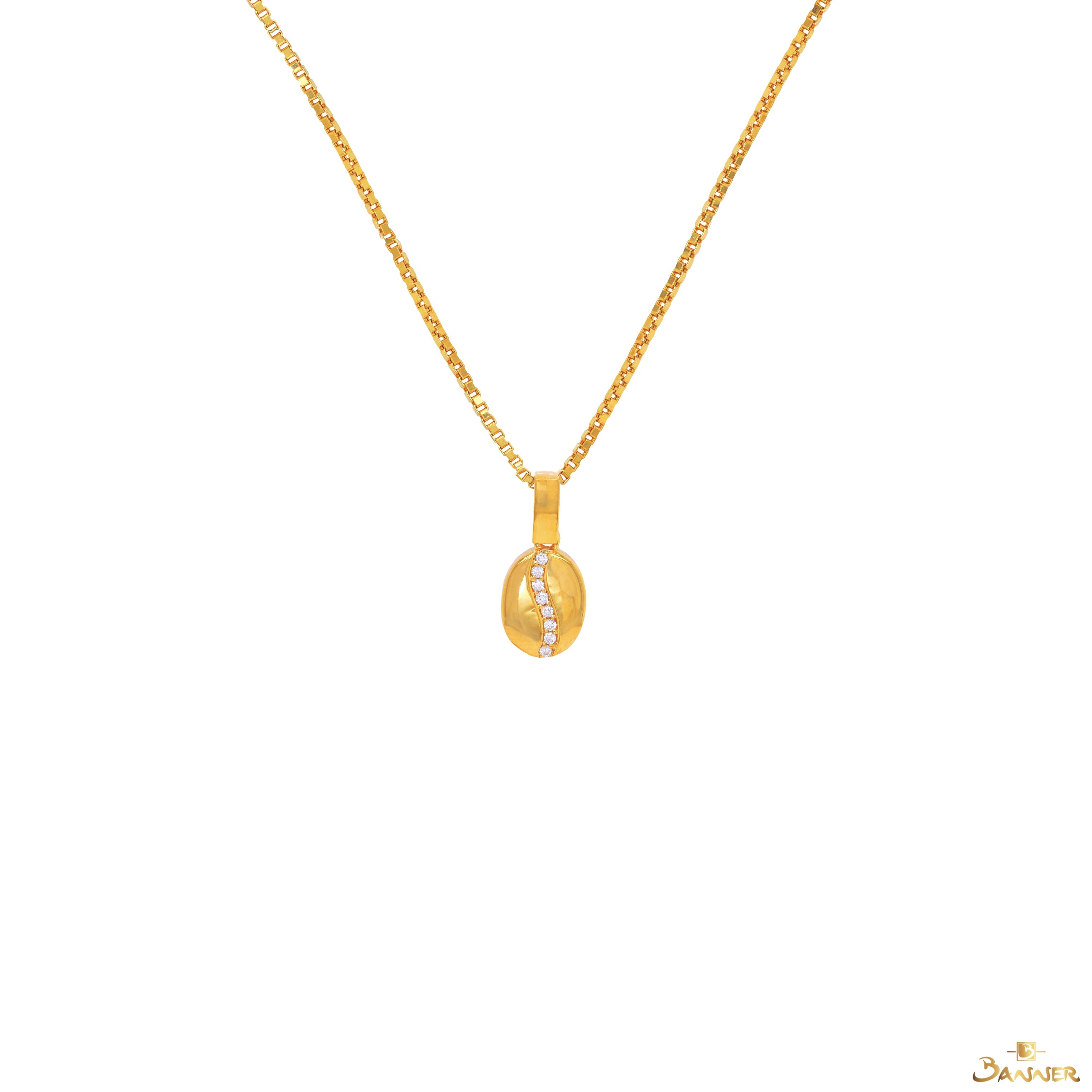 Diamond Coffee Bean Pendant