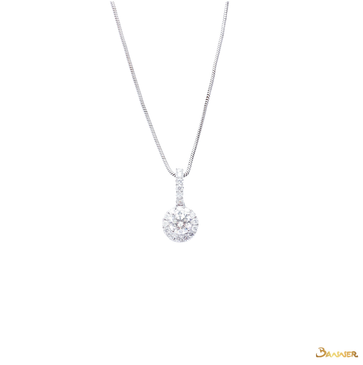 Diamond Halo Bling Bling Pendant