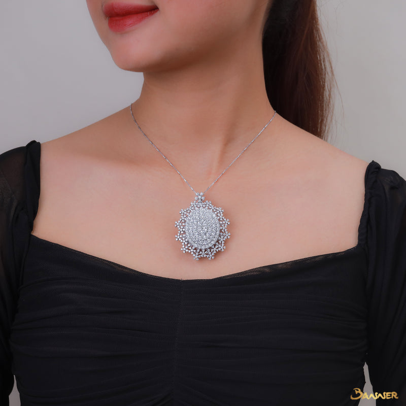 Diamond Floral Pendant/Brooch