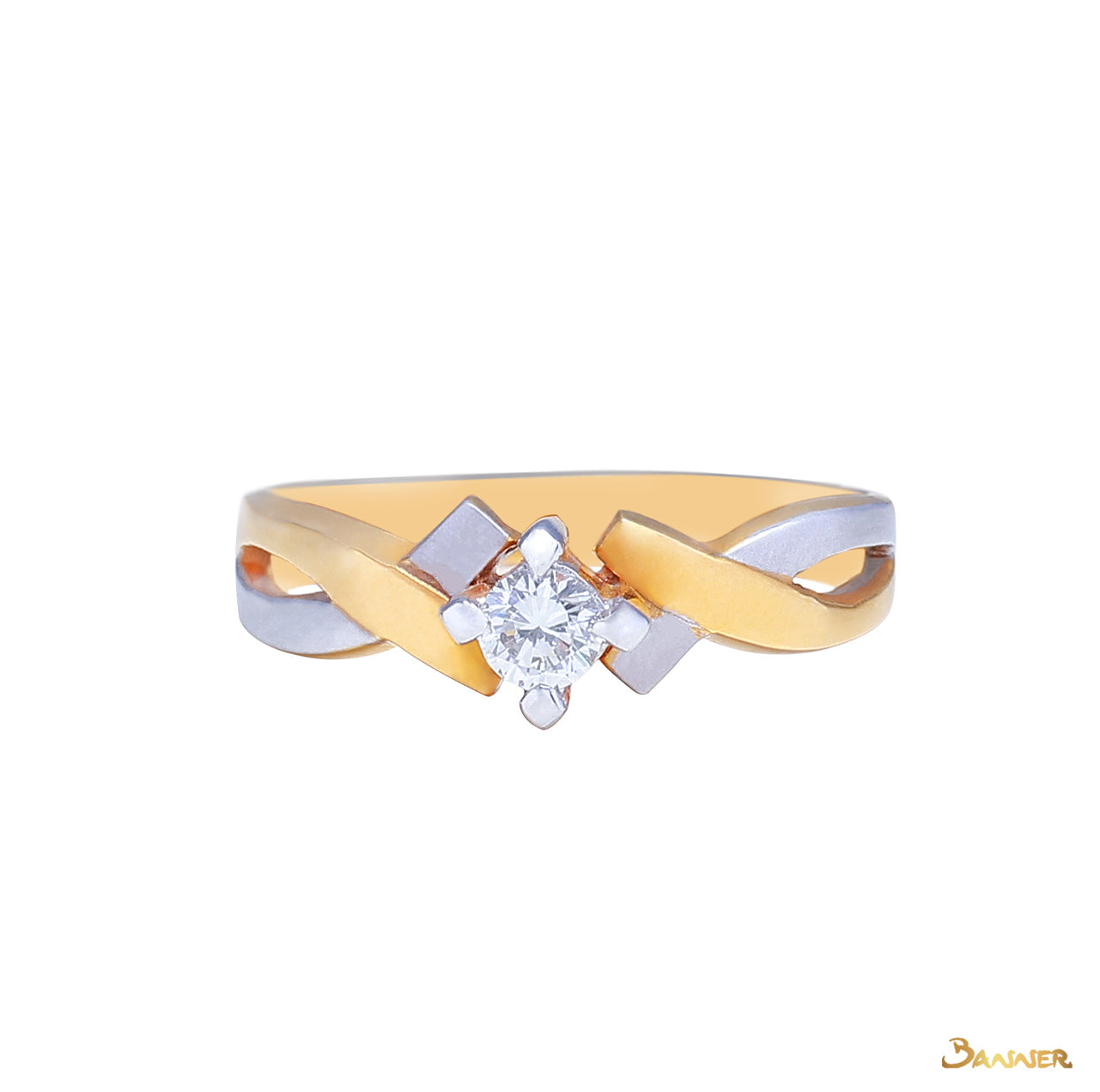 Diamond Solitaire Cross-Shank Ring (0.17 ct. t.w.)