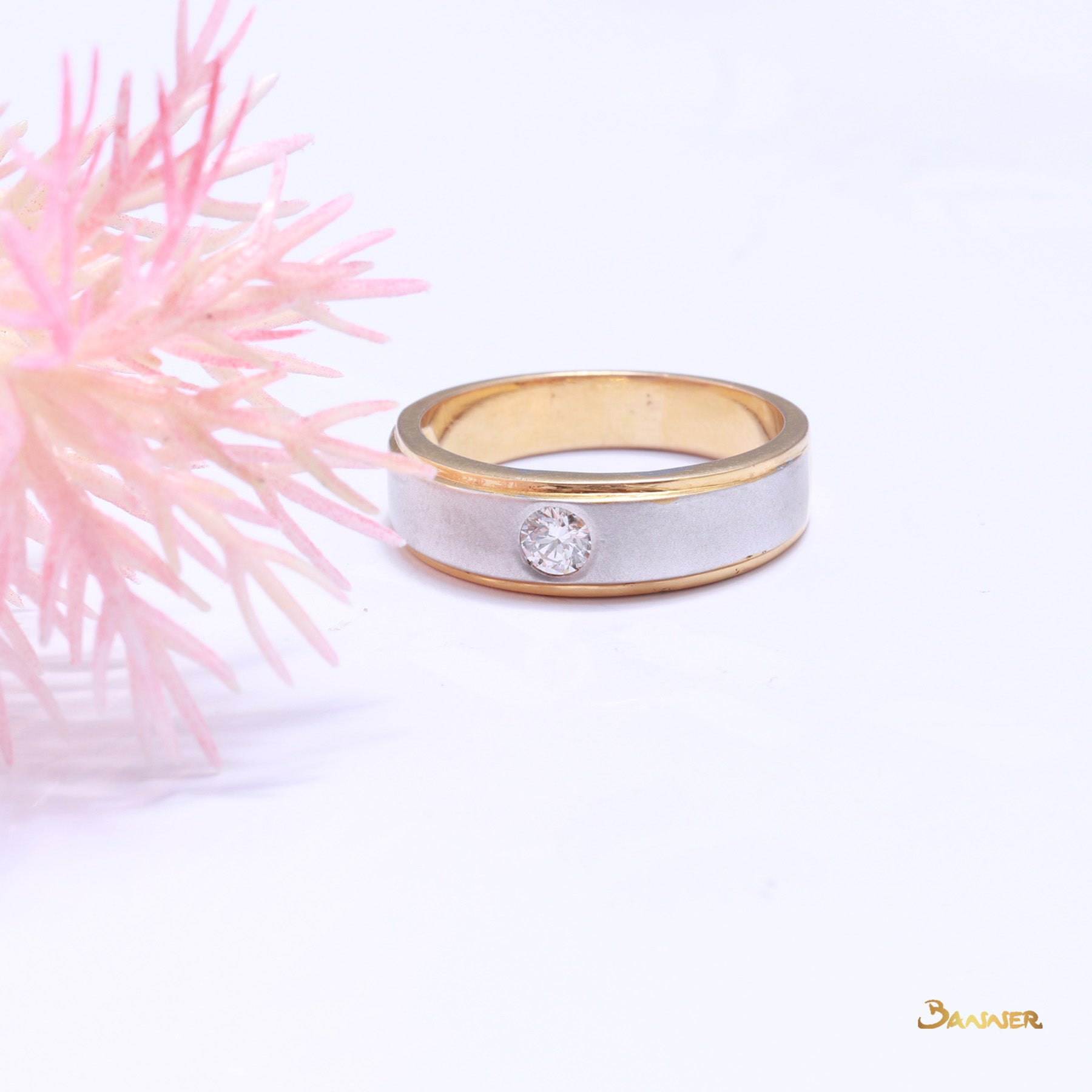 Diamond Bi-color Flush Setting Ring