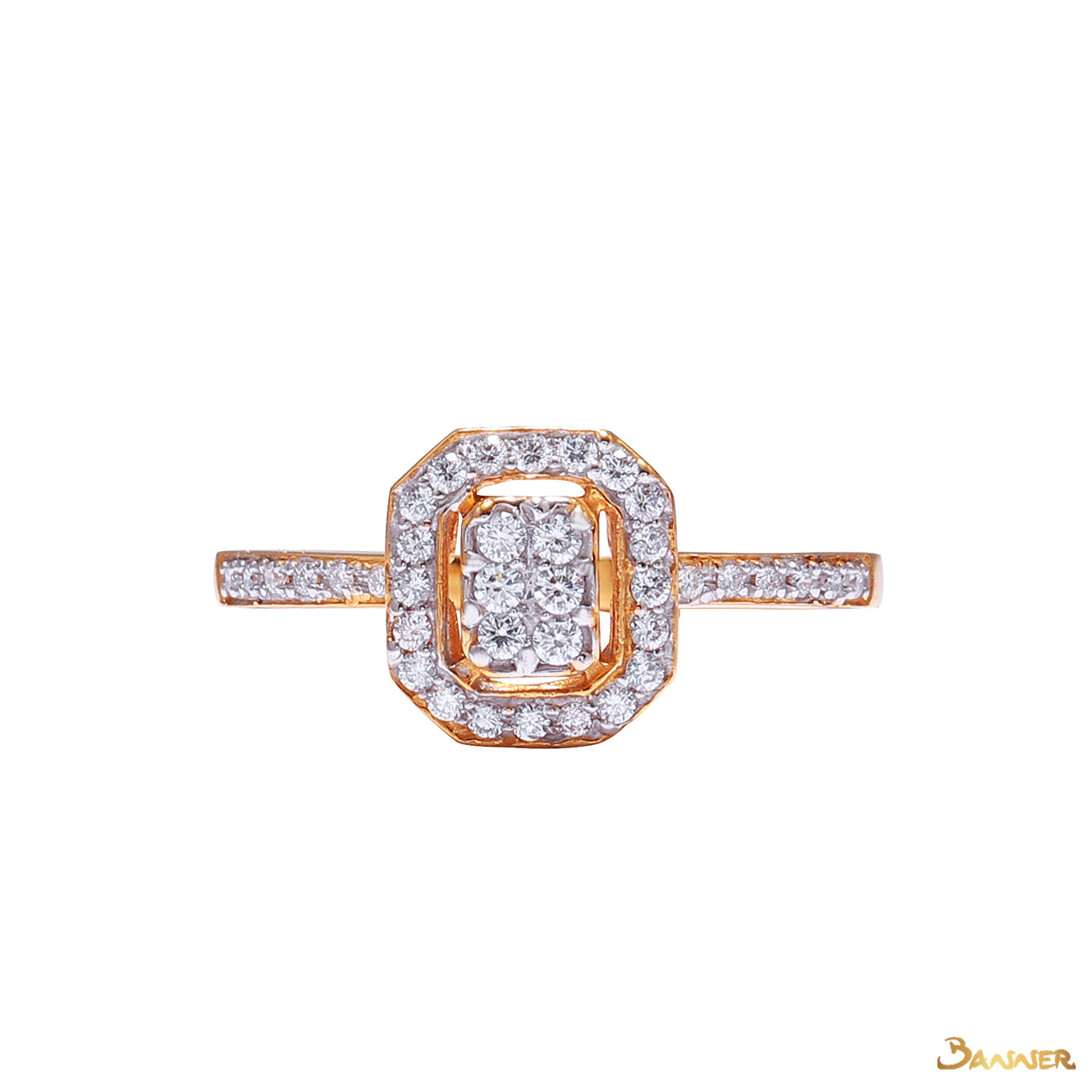 Diamond Cushion Halo Ring