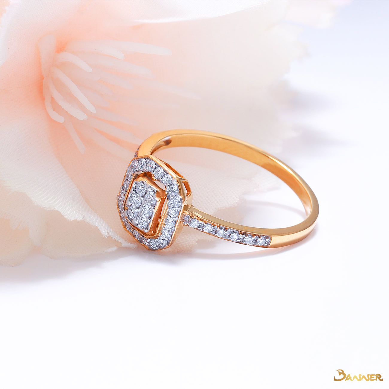 Diamond Cushion Halo Ring