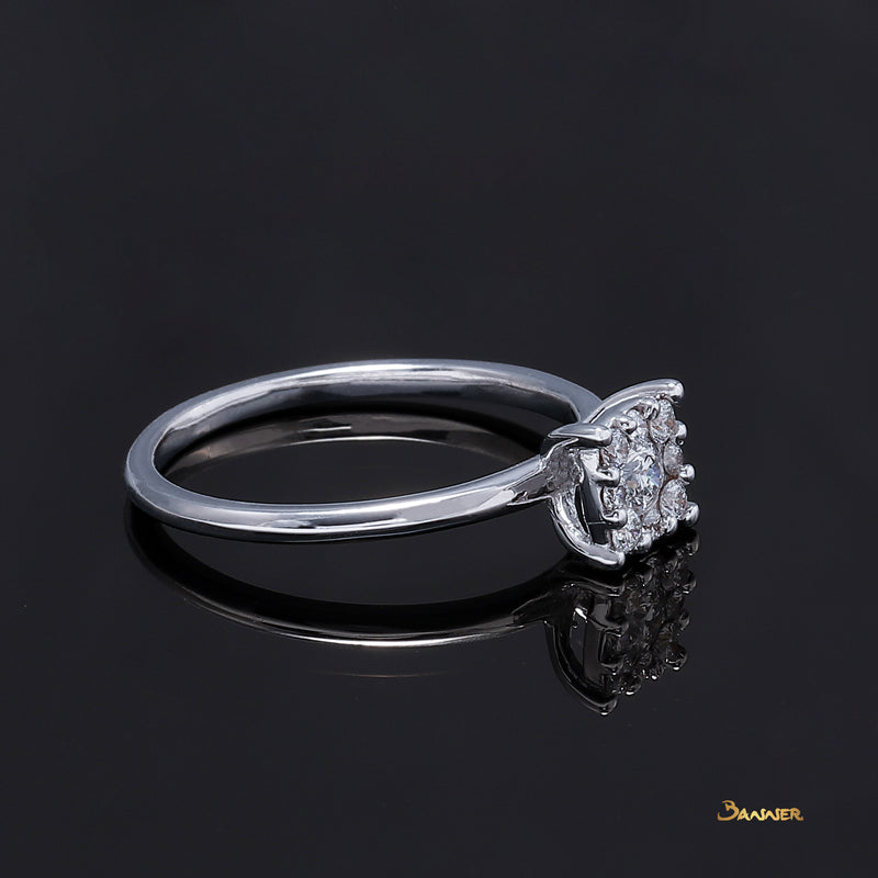 Diamond Ring with Invisible Setting