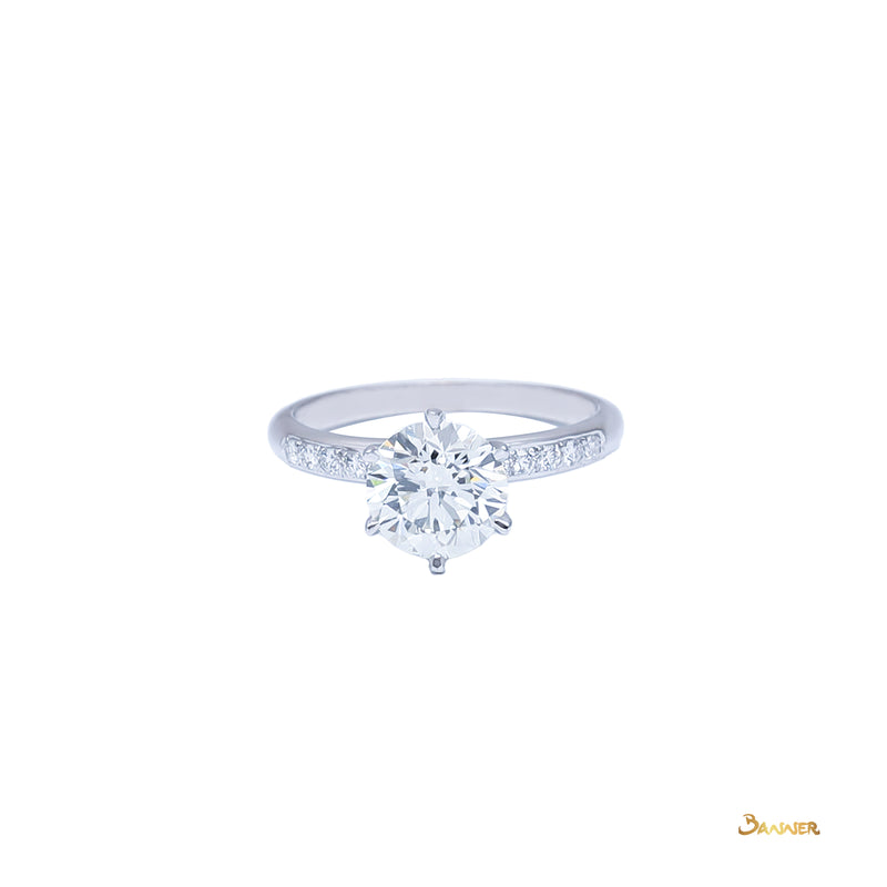 Diamond Classic Female Ring ( GIA Certified ,  J color , VS1, 3Ex ,  1.81 cts)
