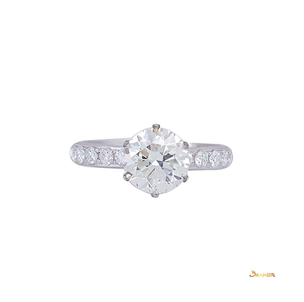 Diamond GIA 2.01 carats Ring (GIA, J color , IF , 3Ex)