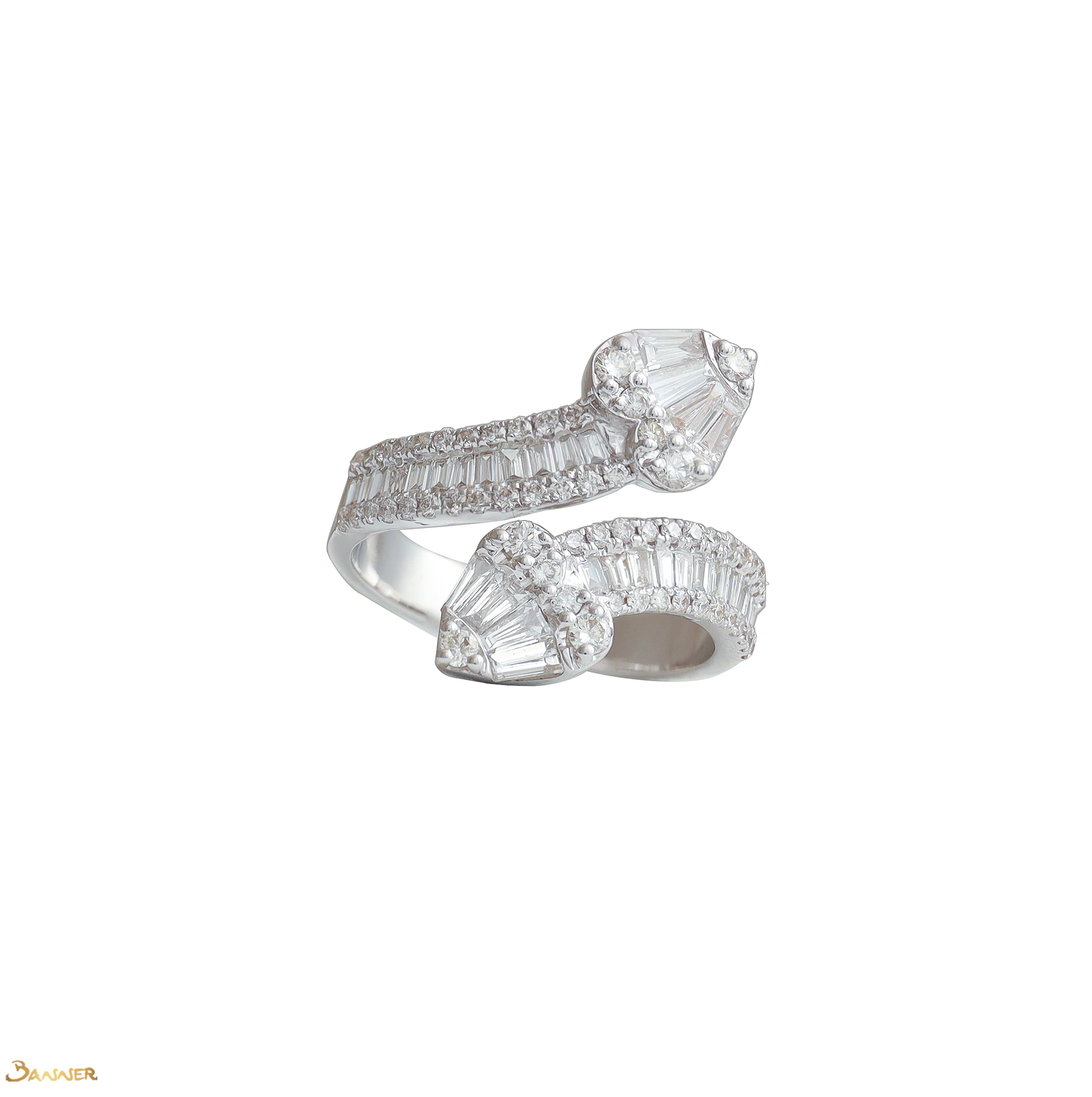 Baguette Diamond Bypass Ring