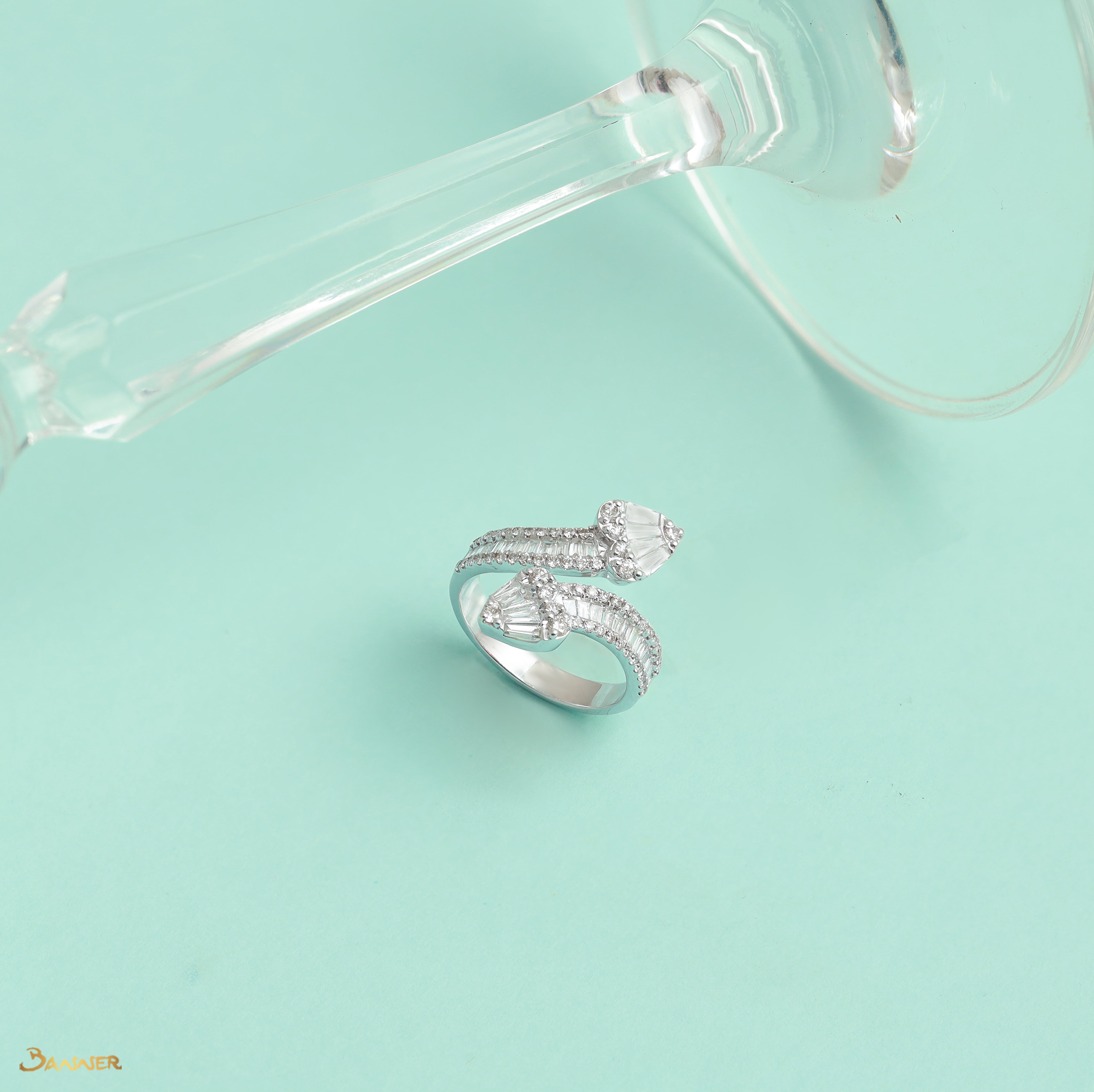 Baguette Diamond Bypass Ring