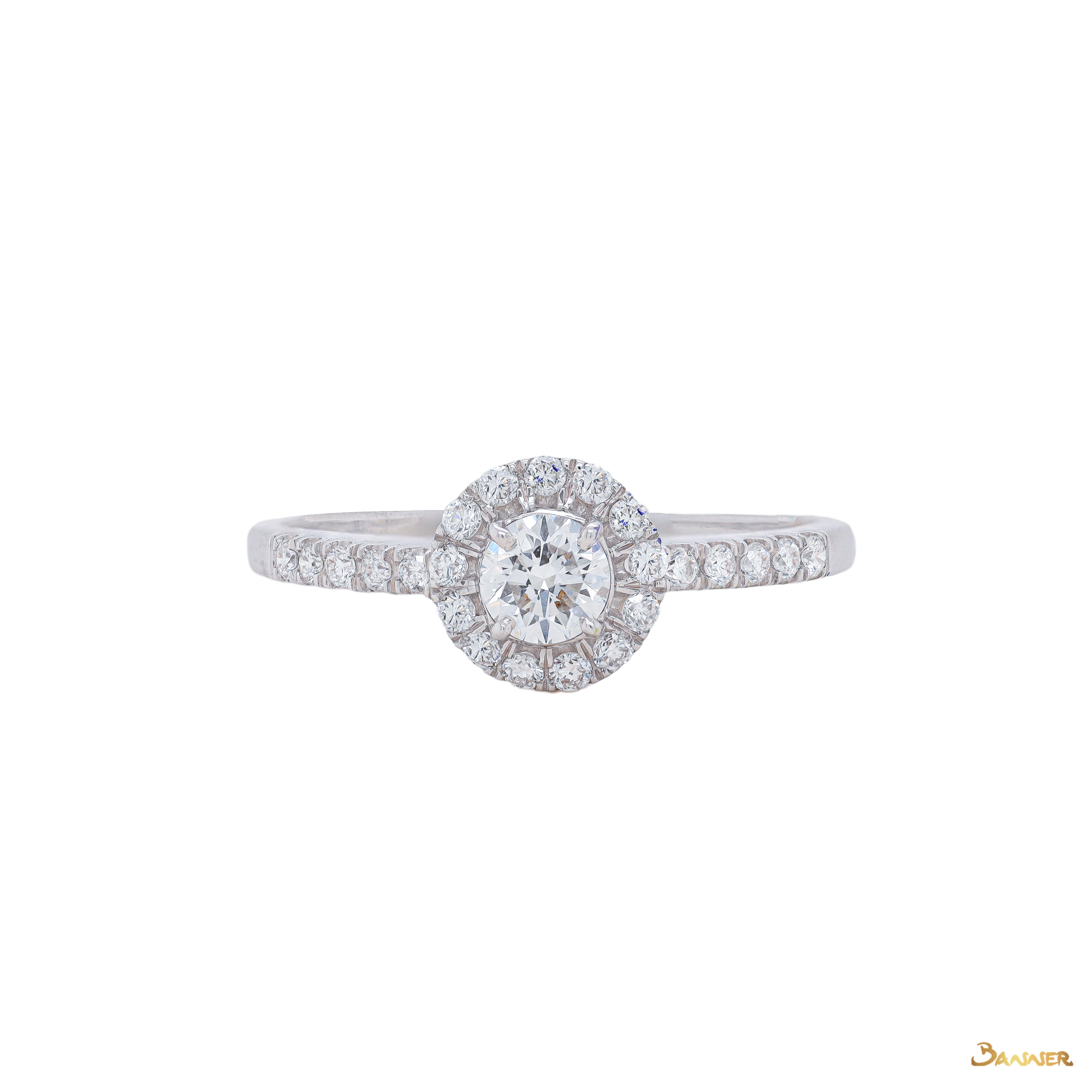 Diamond GIA Halo Ring (0.3 ct, I color, VVS2)