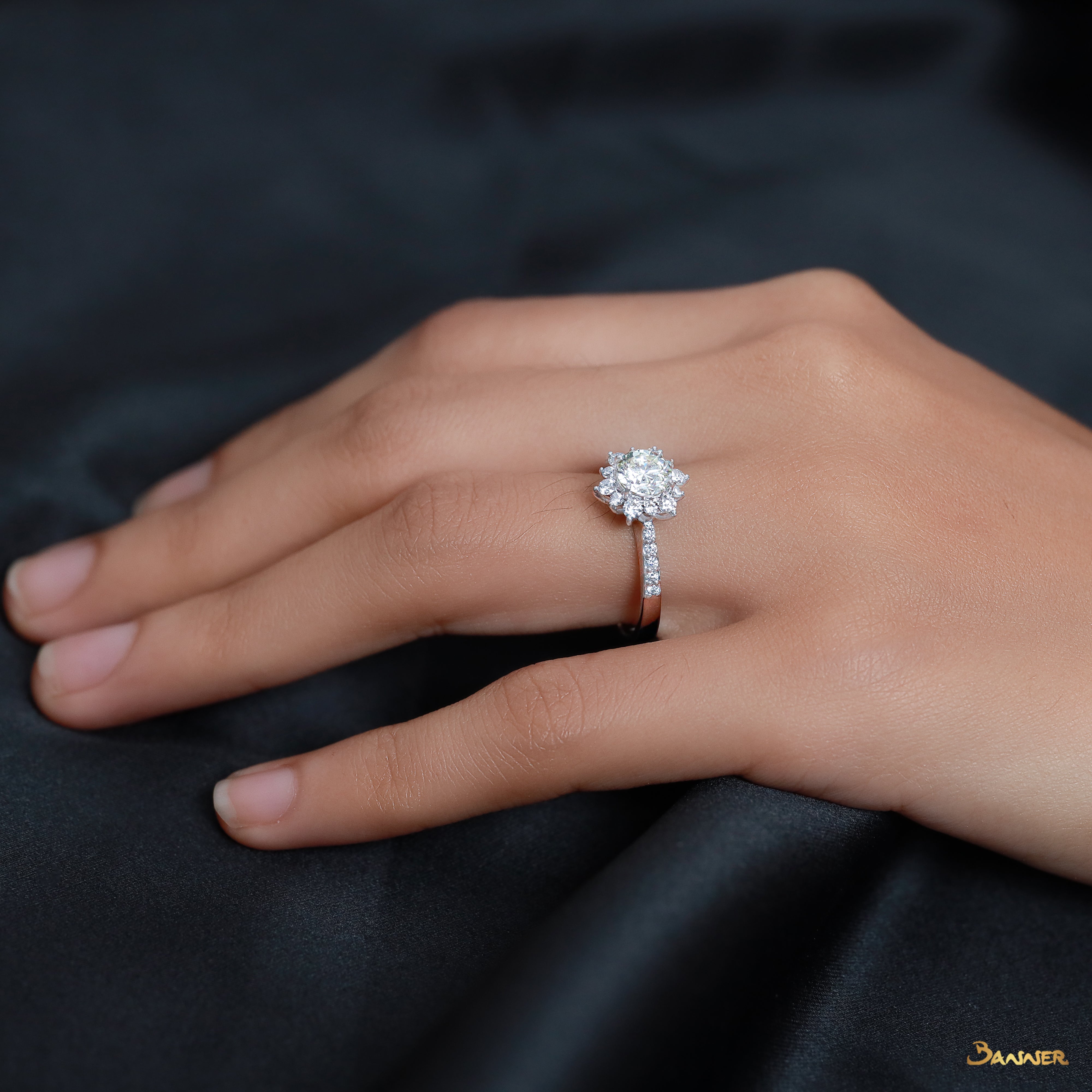 Diamond Snowflake Engagement Ring