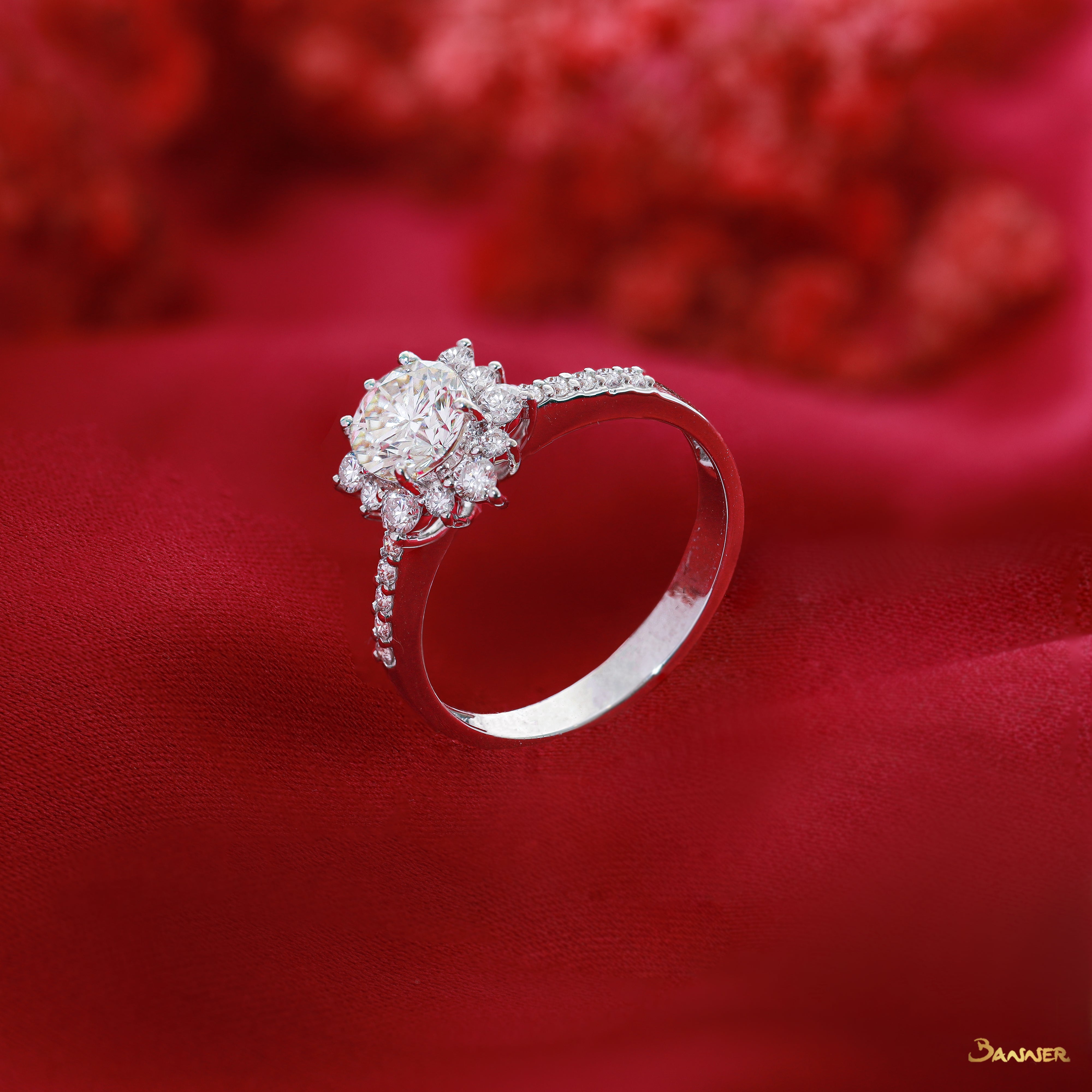 Diamond Snowflake Engagement Ring