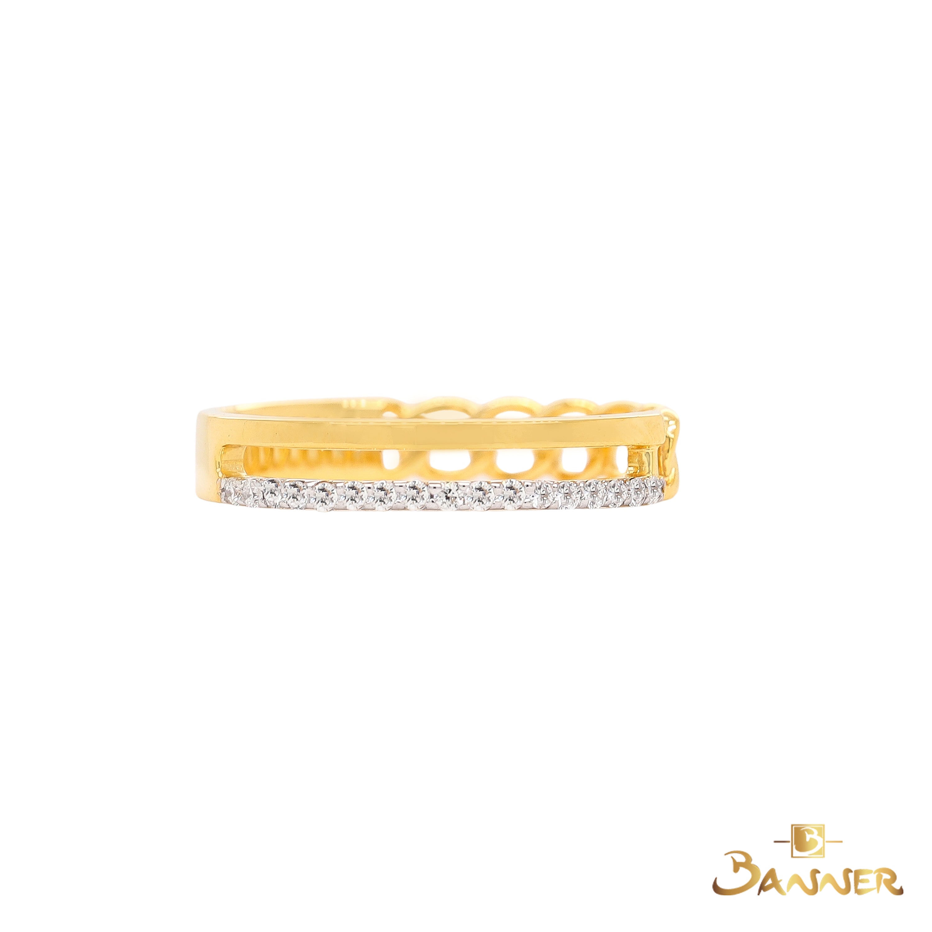 Diamond Crossover Ring