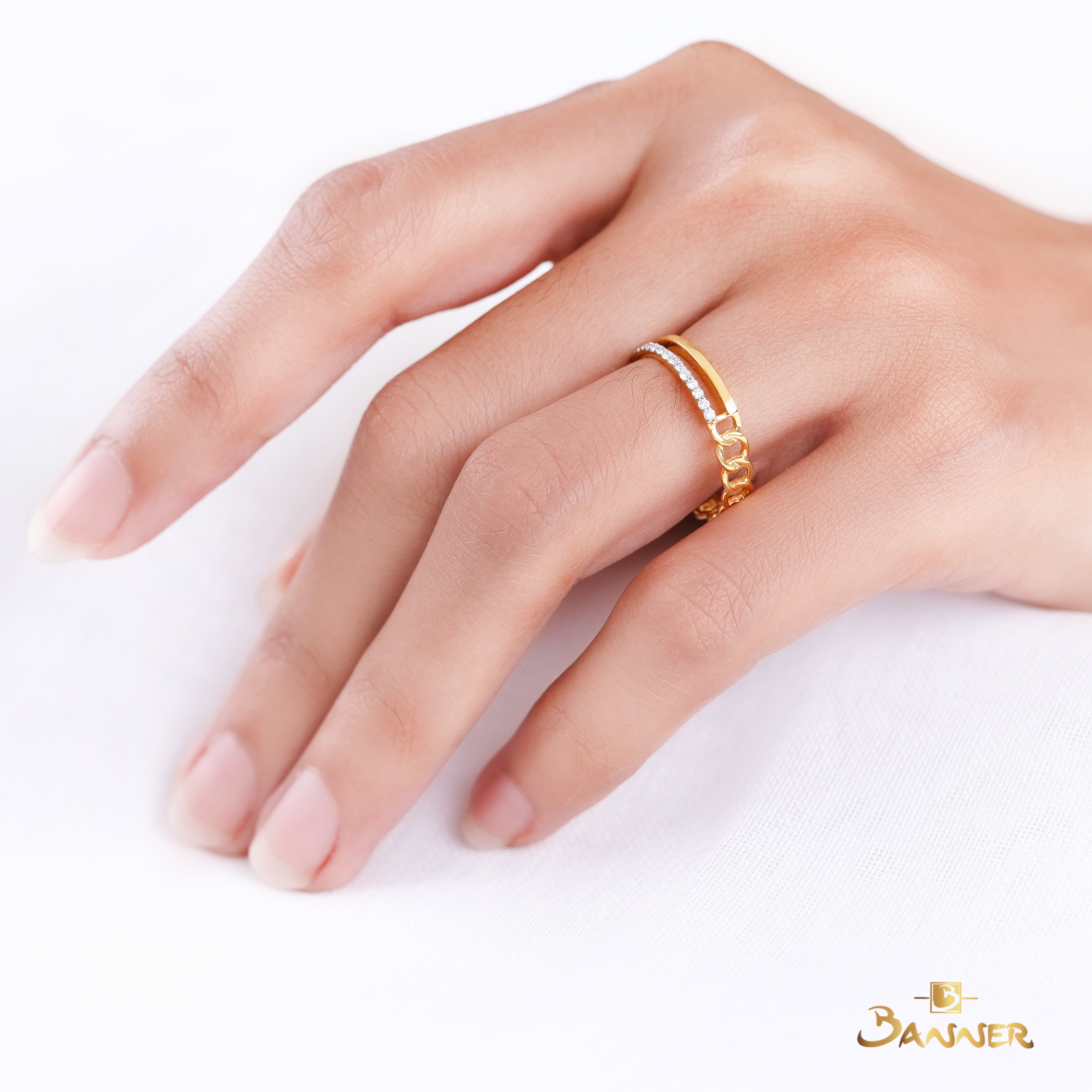 Diamond Crossover Ring