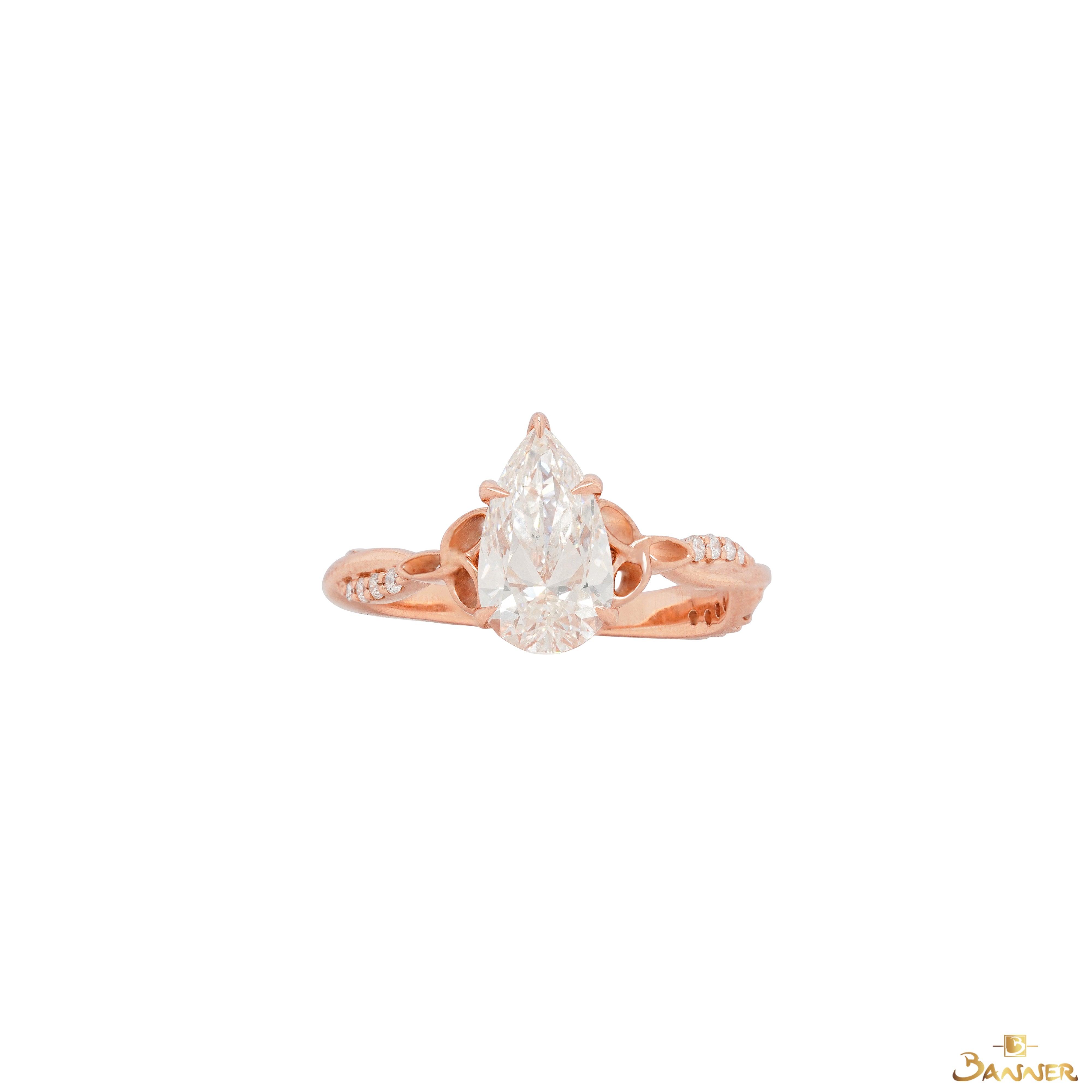 Diamond GIA Trinity Knot Pear Ring