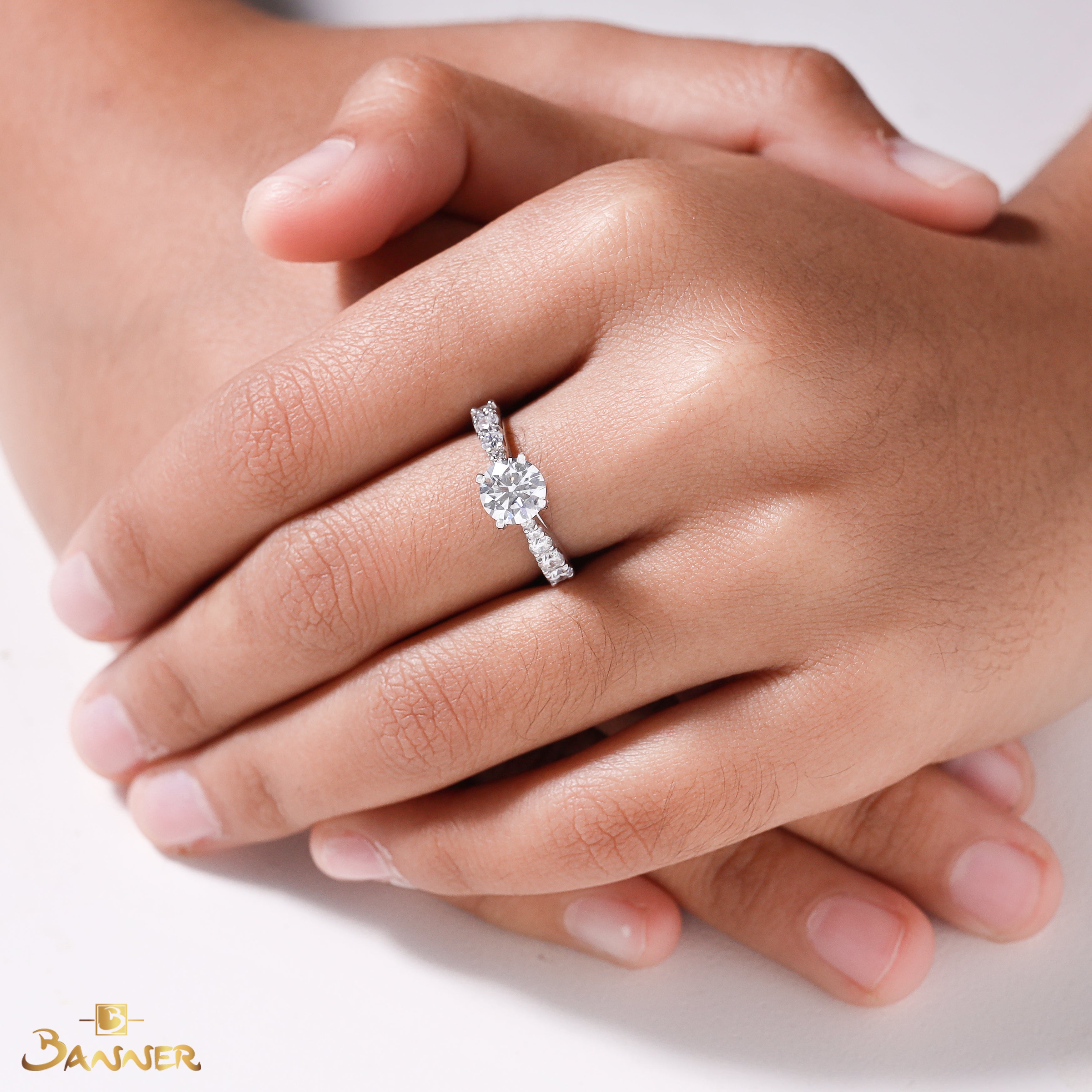 Diamond GIA Hidden Halo Engagement Ring