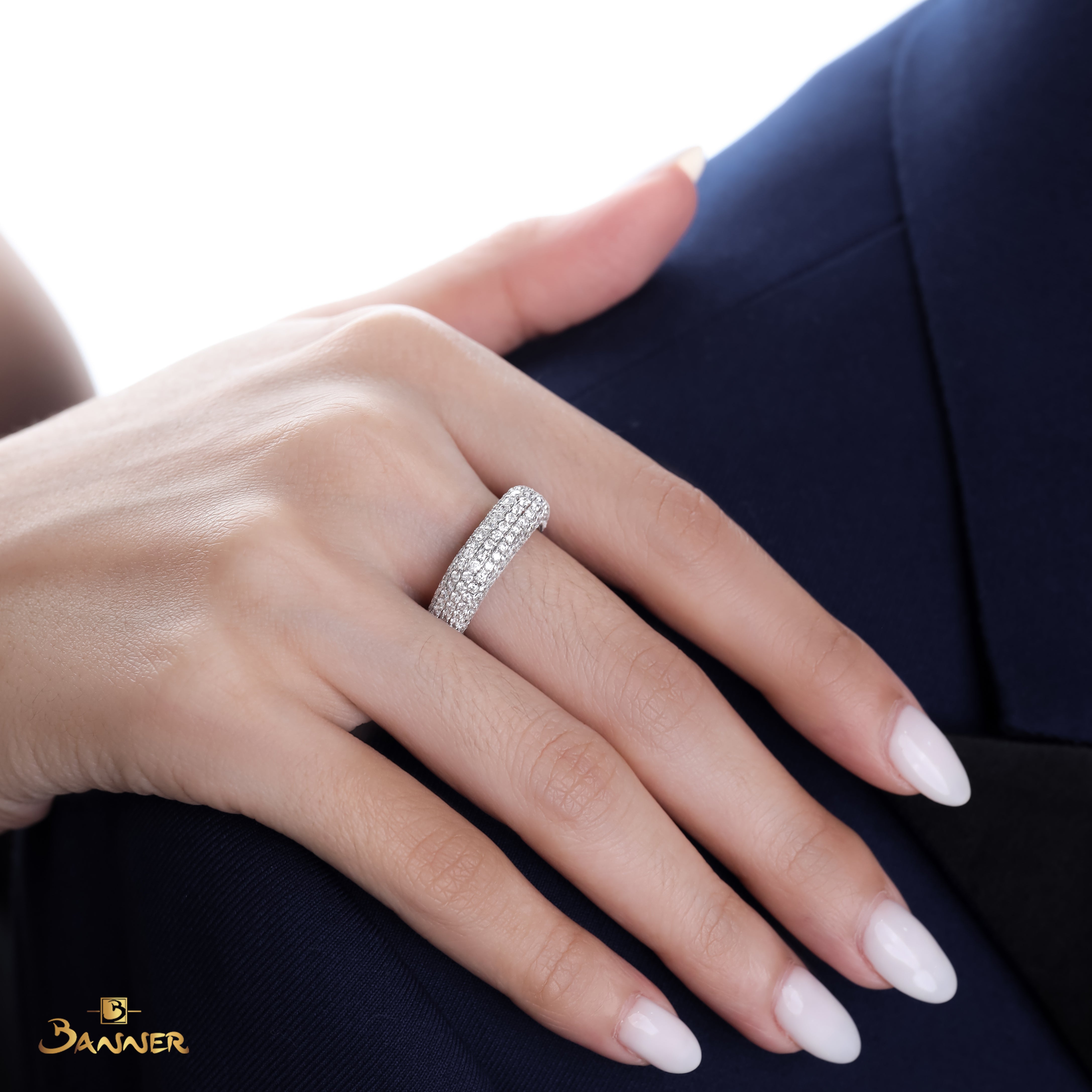Diamond 7 Roll Rectangle Ring
