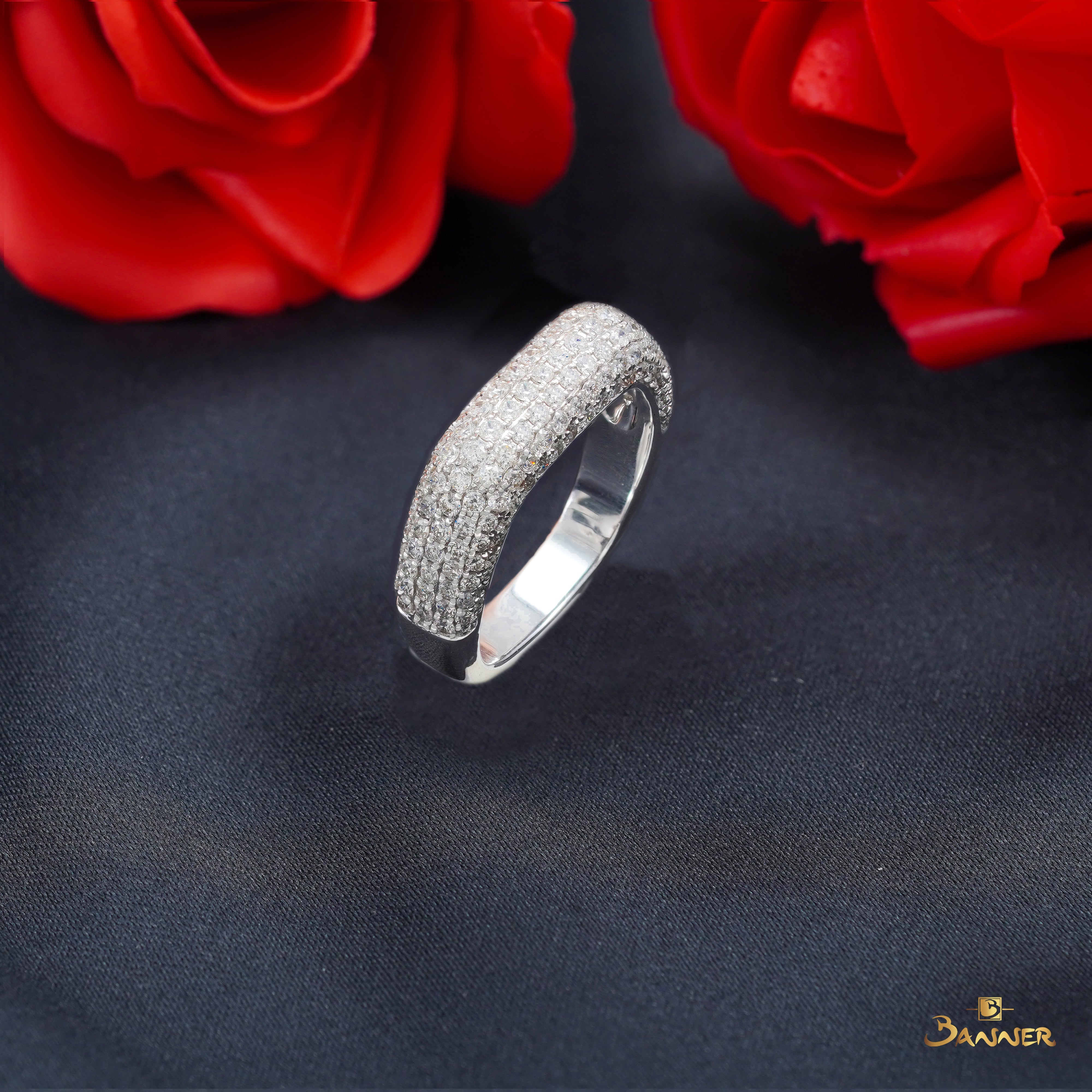 Diamond 7 Roll Rectangle Ring