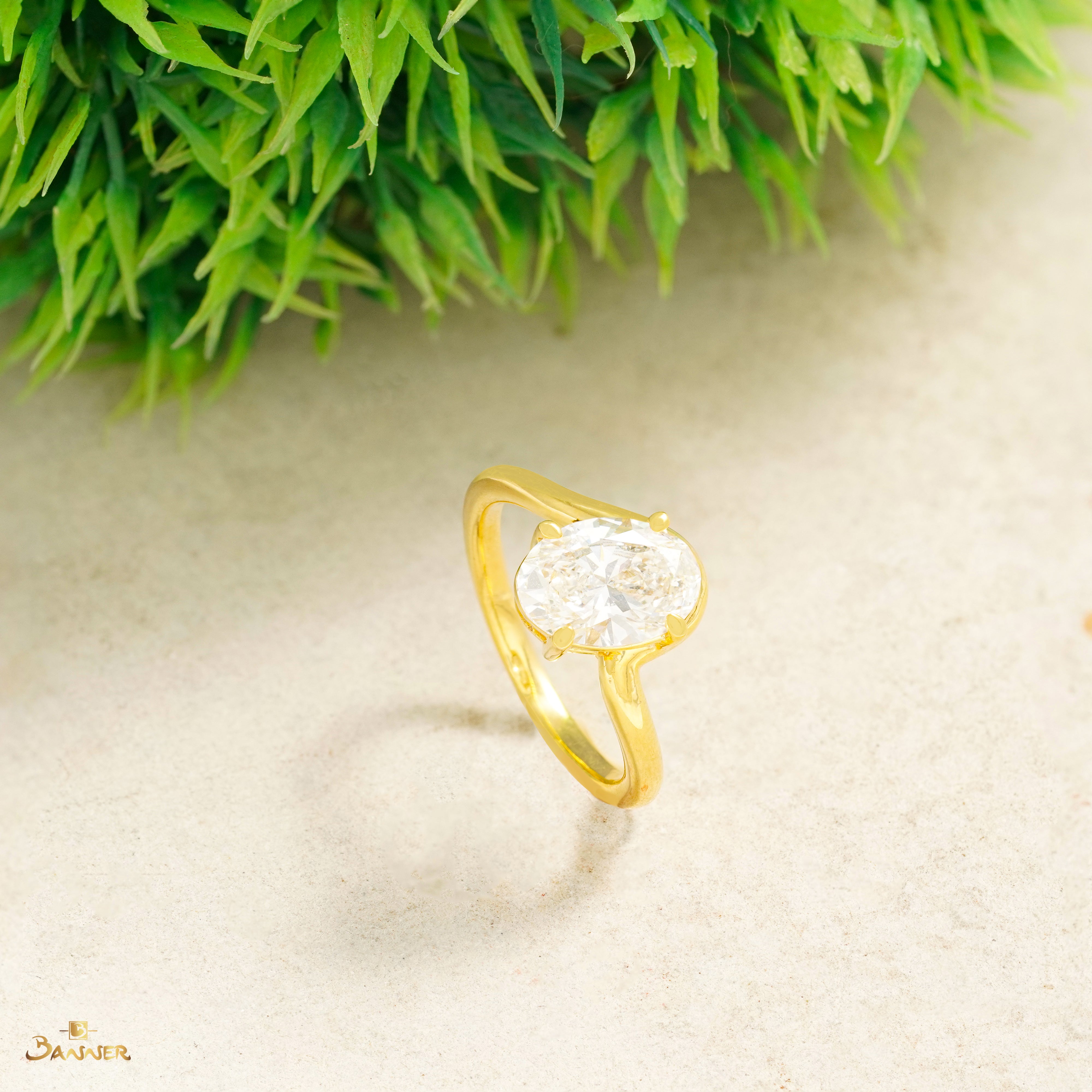Twist GIA Diamond Ring (GIA, I color ,VVS2, 3Ex)