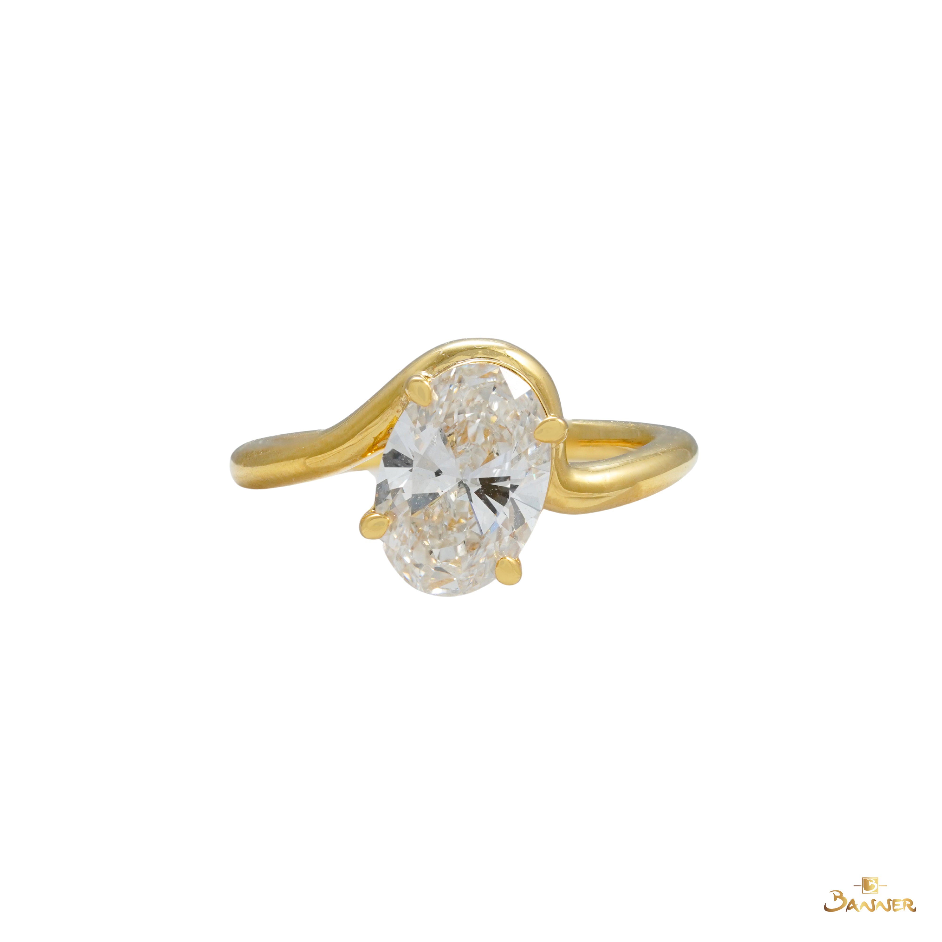 Twist GIA Diamond Ring (GIA, I color ,VVS2, 3Ex)