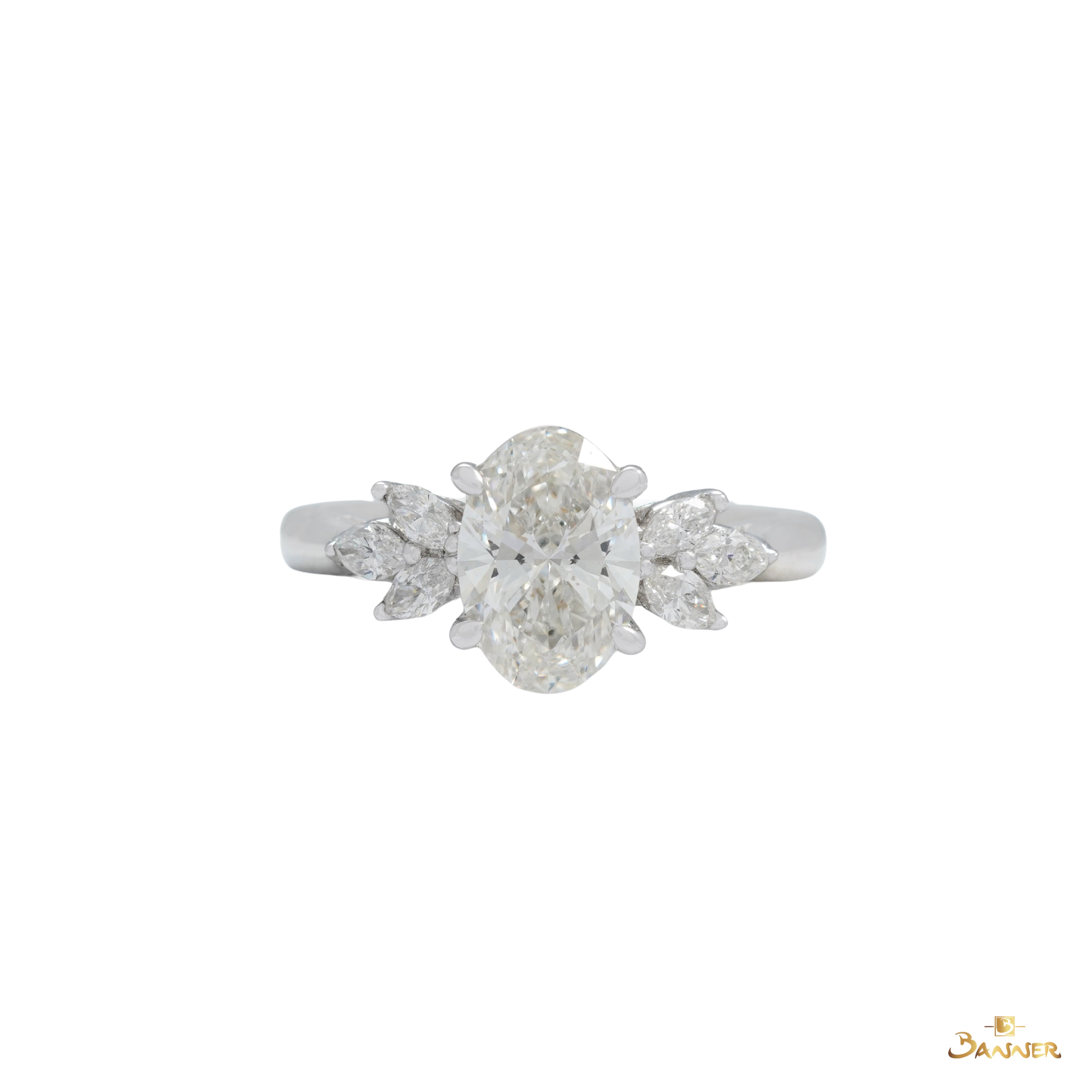 Floral GIA Diamond Ring (GIA, I color ,VVS2,3Ex)