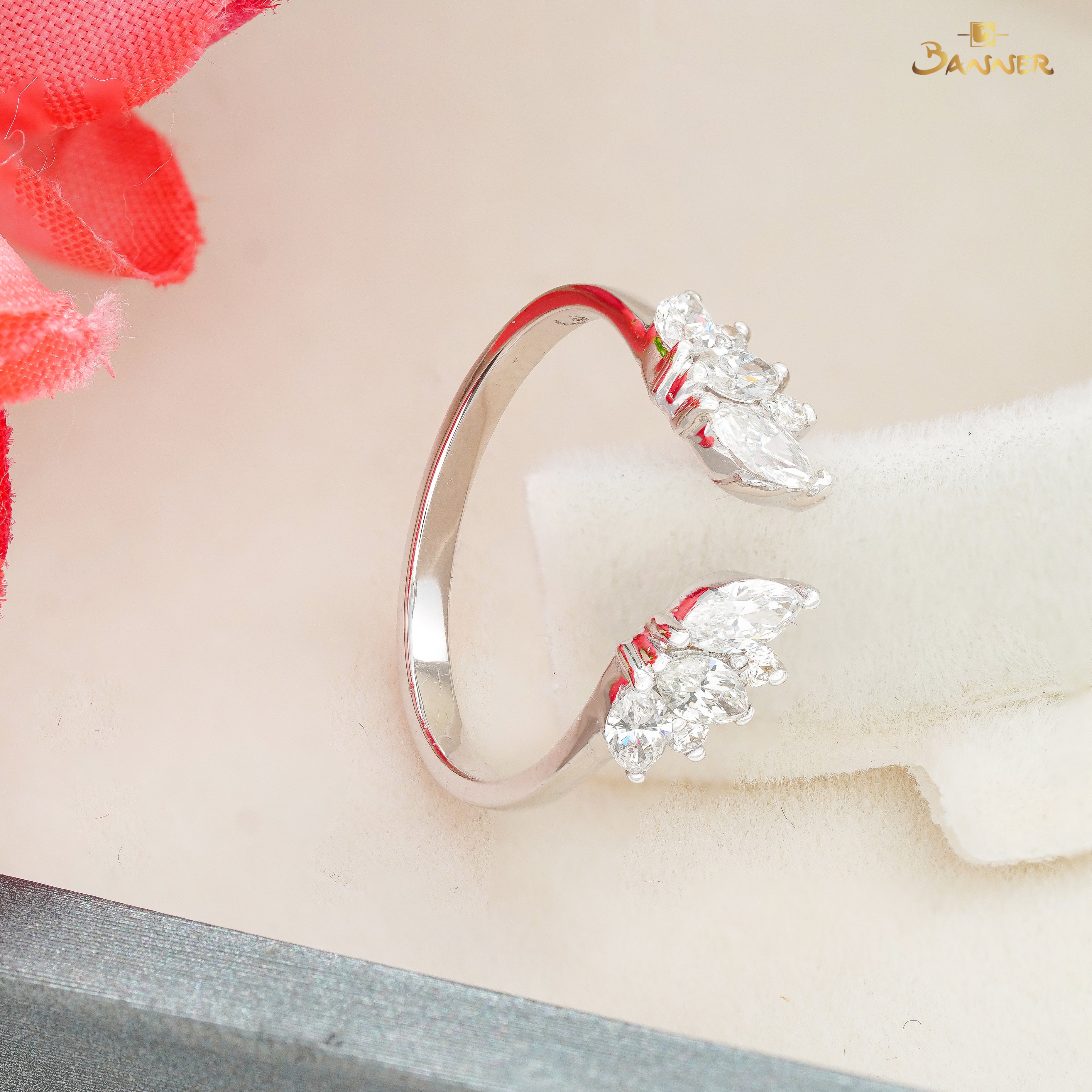 Diamond Vine Leaf Ring