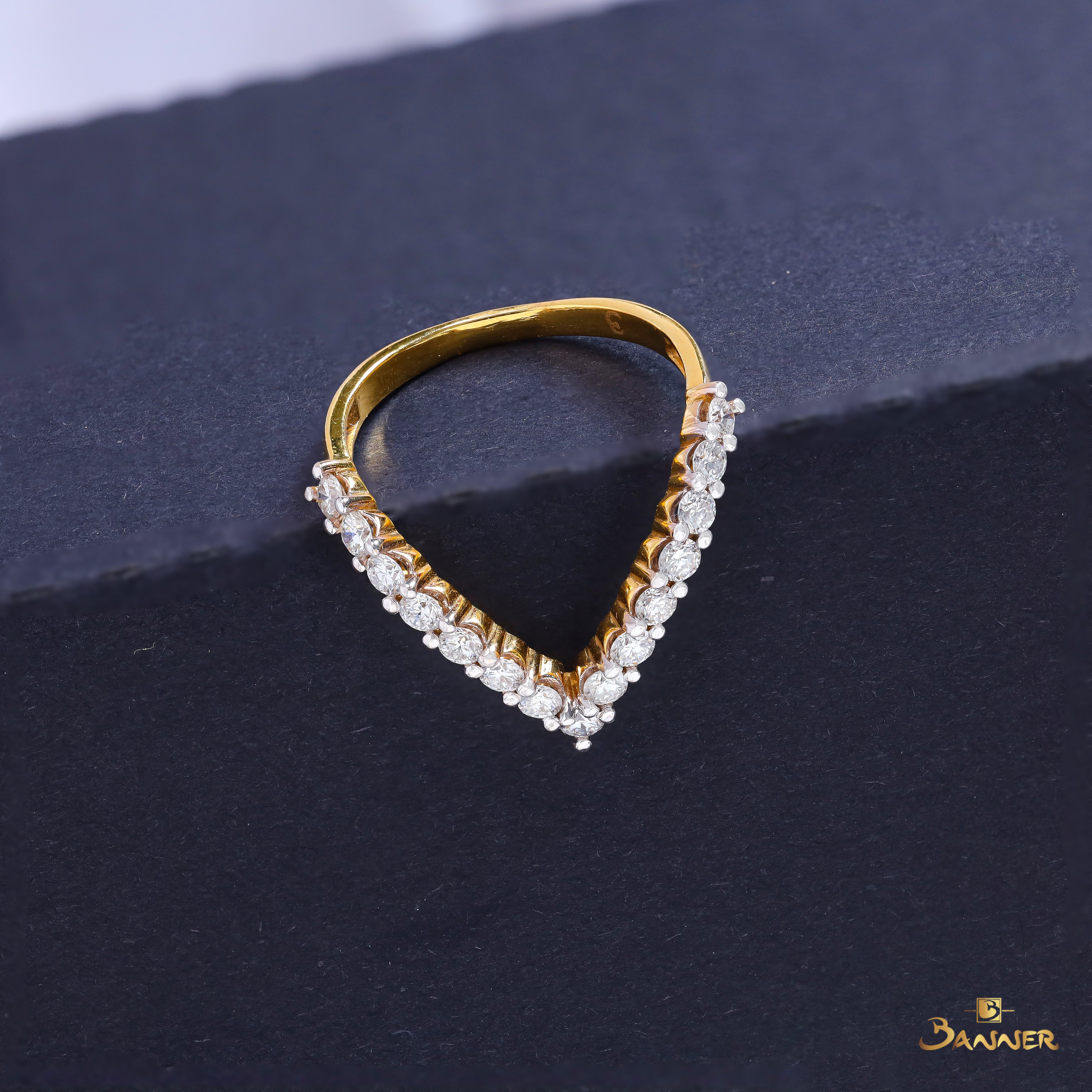 Diamond Chevron  Ring