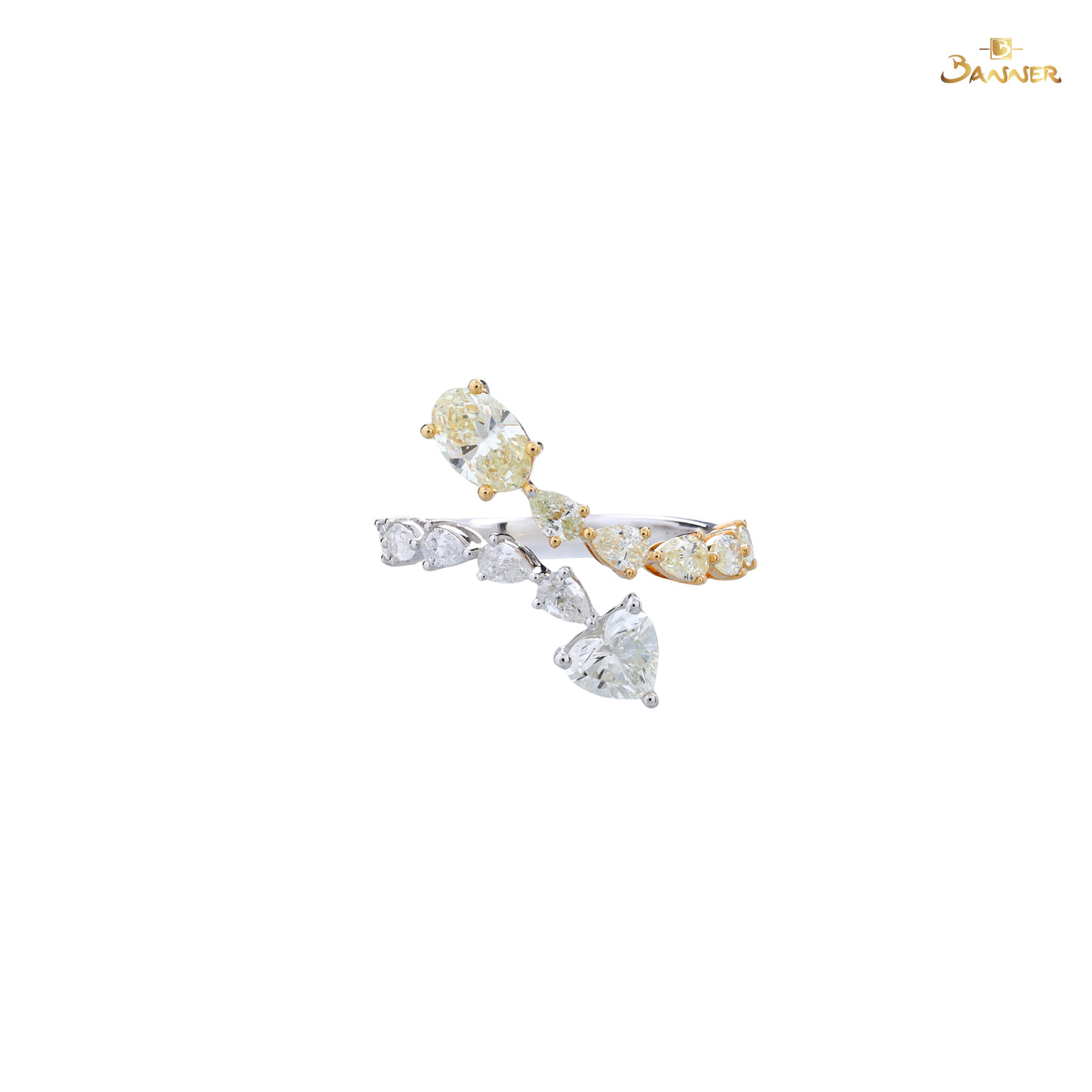 Multi Shape Diamond Bypass Ring
