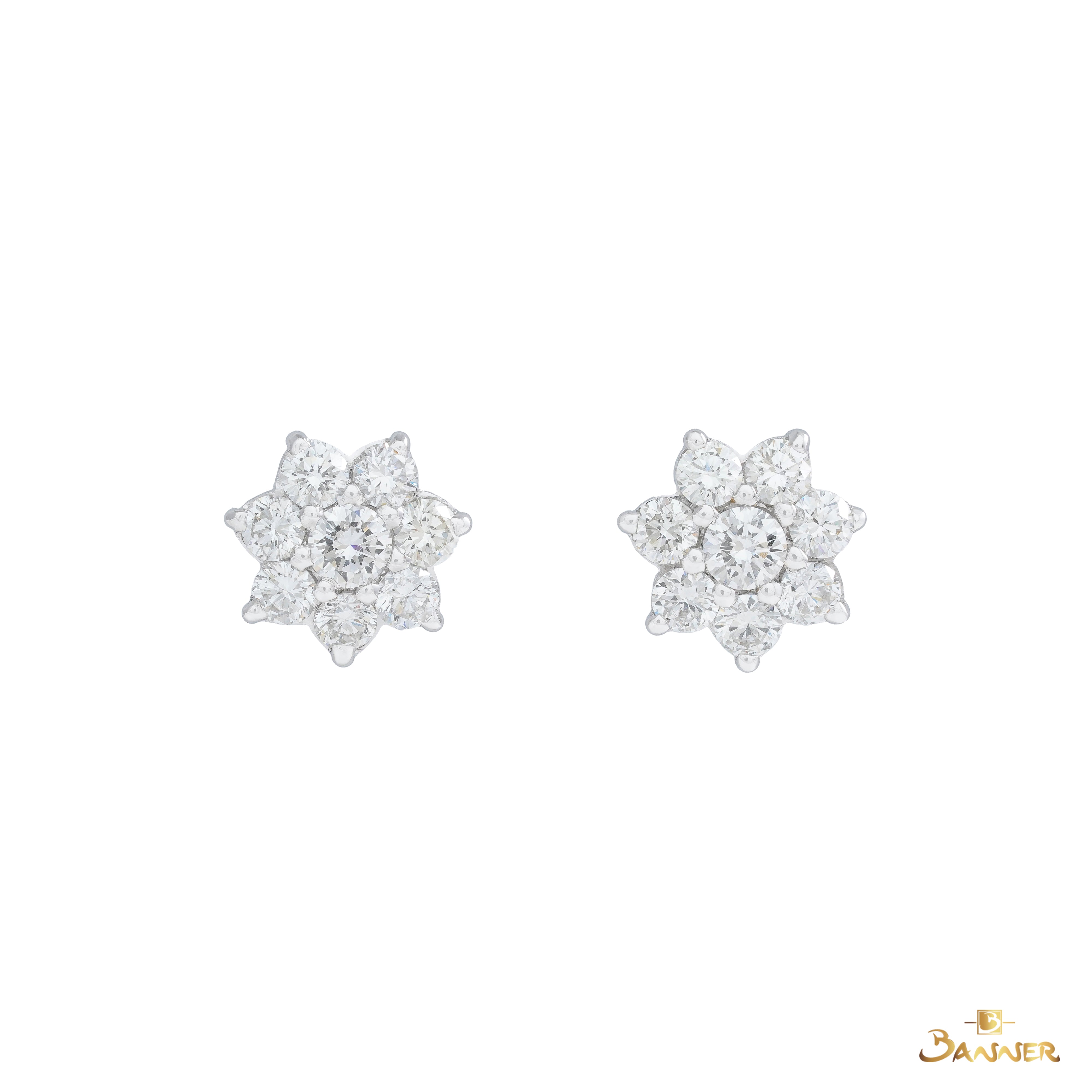 diamond middle 5 lone si surrounded by 8 lone si earring