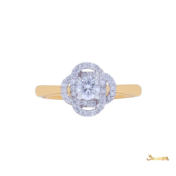 Diamond Flower Ring(0.28 ct. Middle Diamond, 0.45 ct. t.w.)