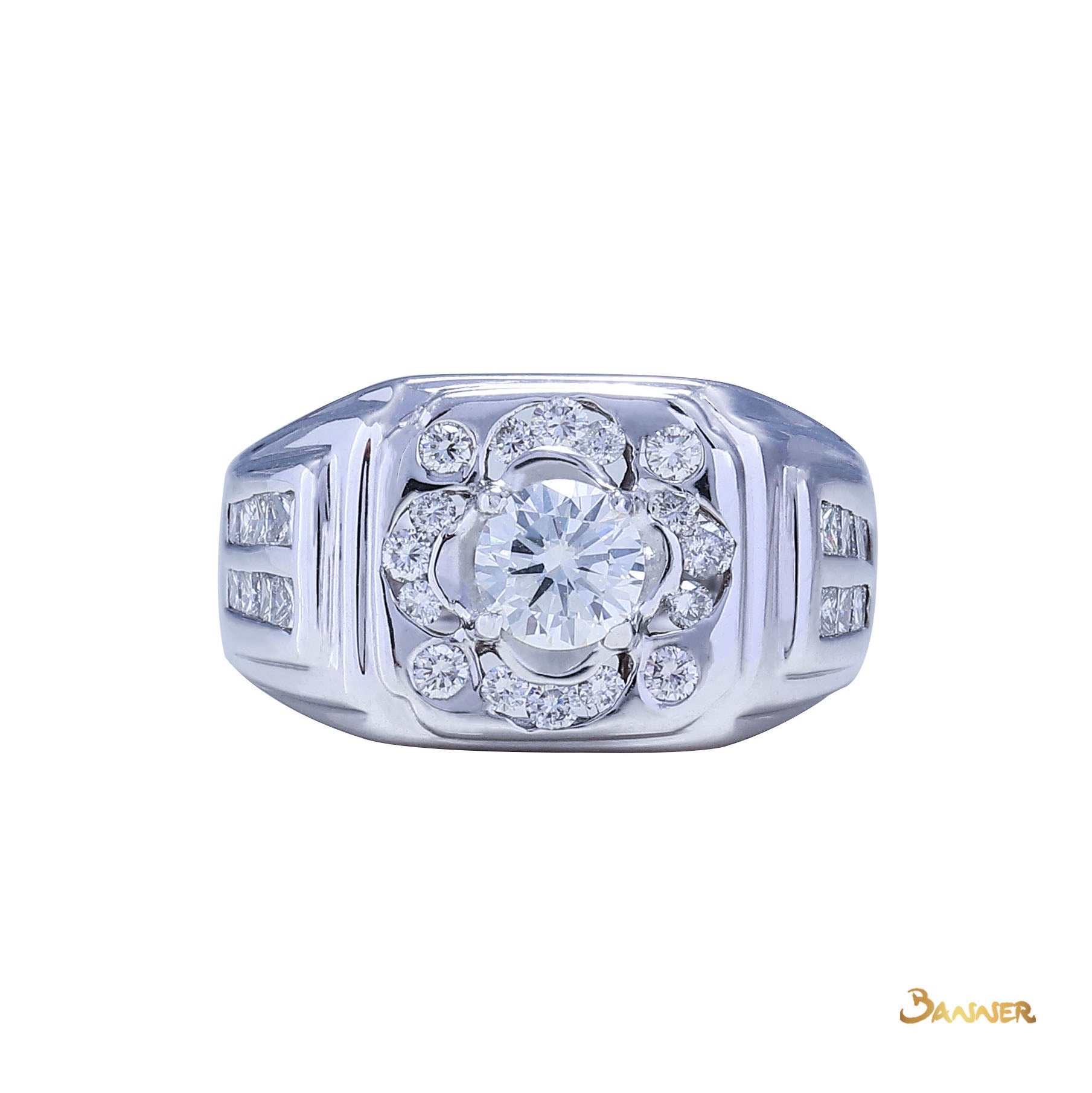 Diamond Men's Ring (0.51 ct. middle diamond, 1.41 cts. t.w.)