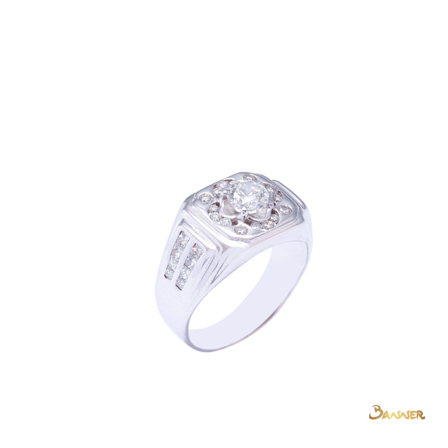 Diamond Men's Ring (0.51 ct. middle diamond, 1.41 cts. t.w.)