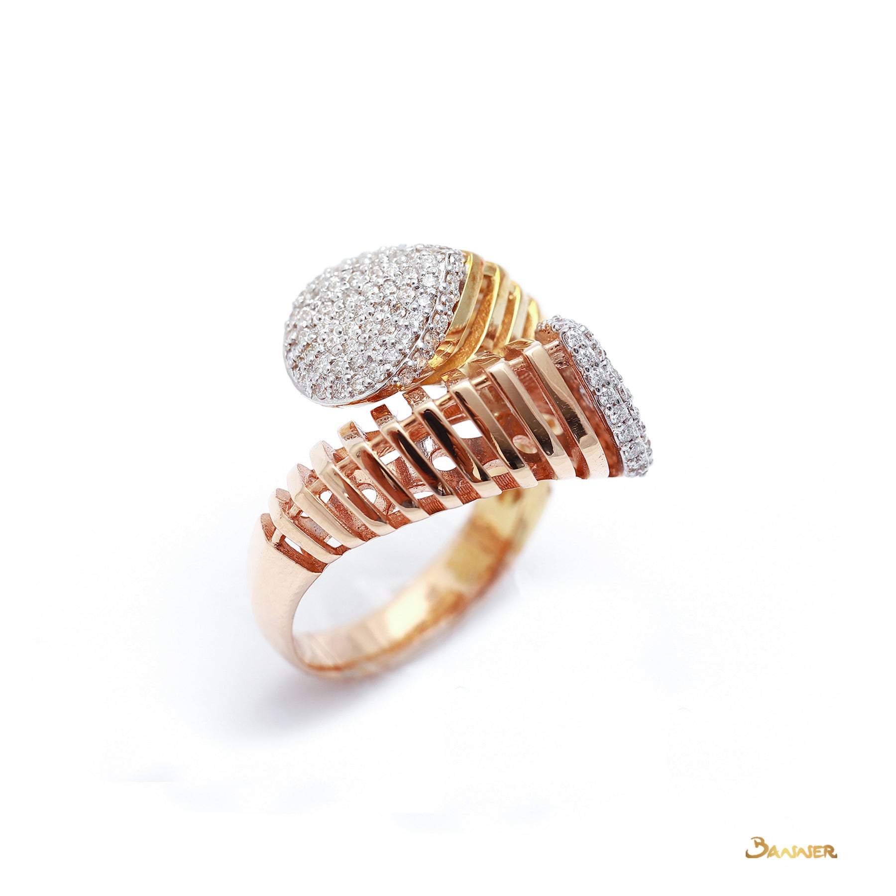 Diamond and Dual-Colored 18k Gold Ring