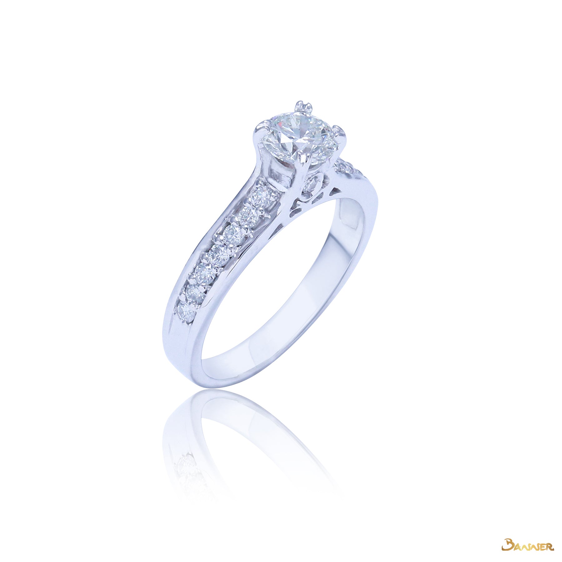 Diamond Ring with Channel Setting (0.76 ct. Middle Diamond, 1.16 ct. t.w.)