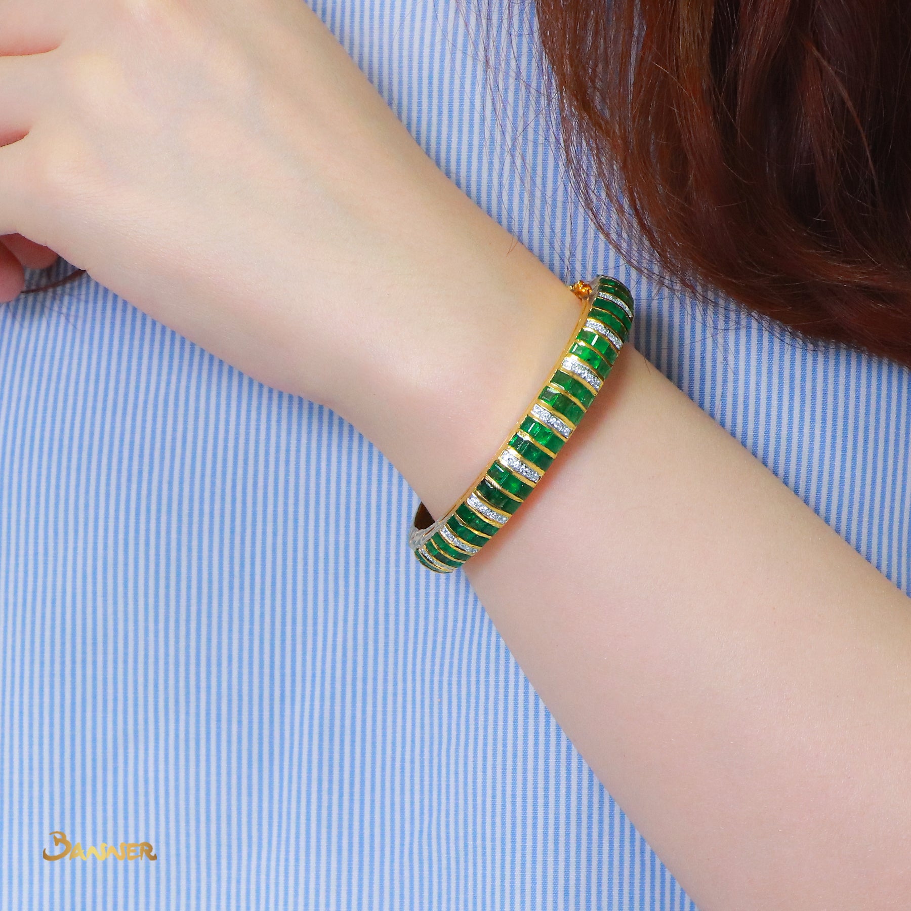 Emerald and Diamond Wasit Bracelet