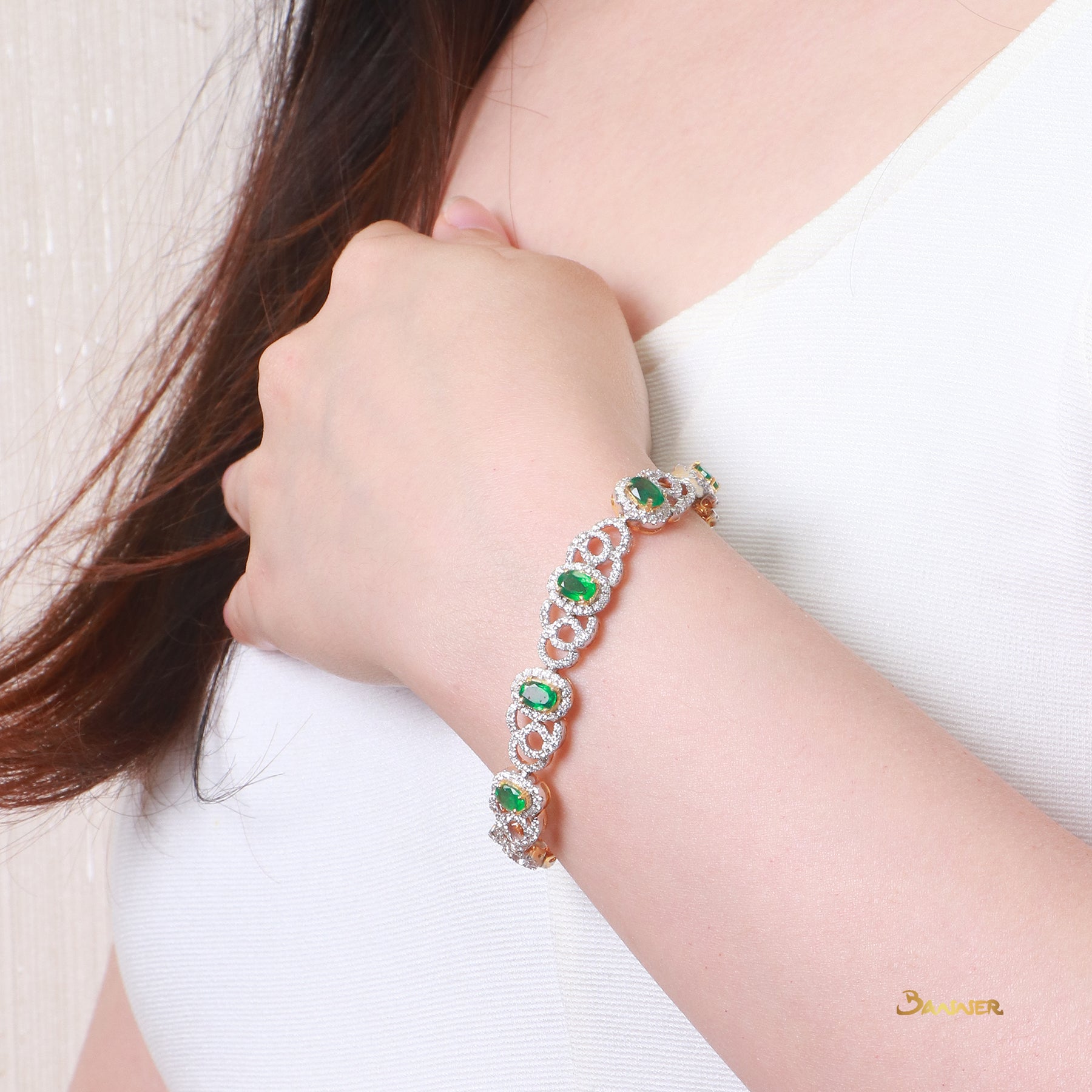 Emerald and Diamond Kanote Bracelet