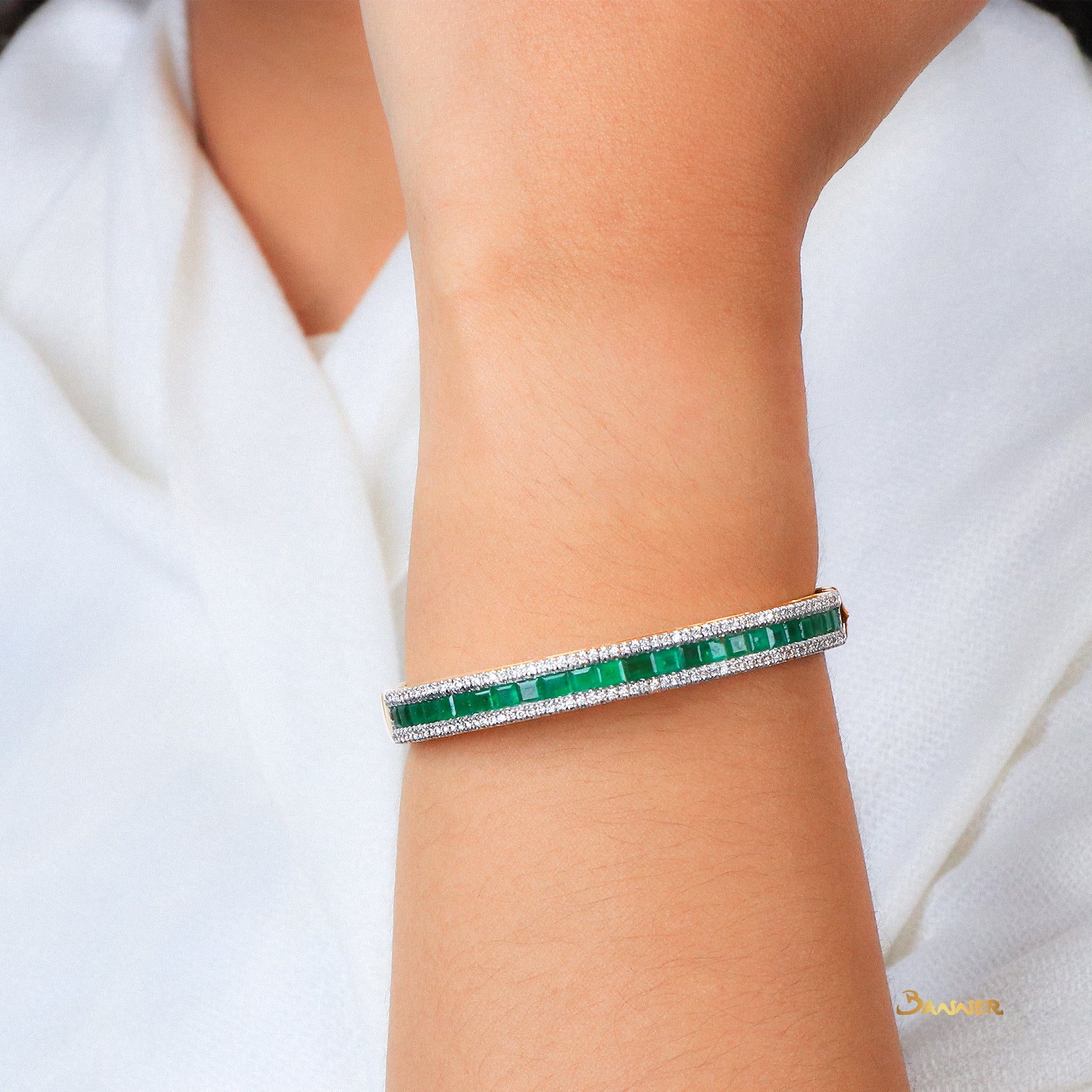 Emerald and Diamond Tier Bracelet