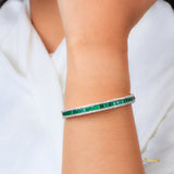 Emerald and Diamond 2 Rows Bracelet