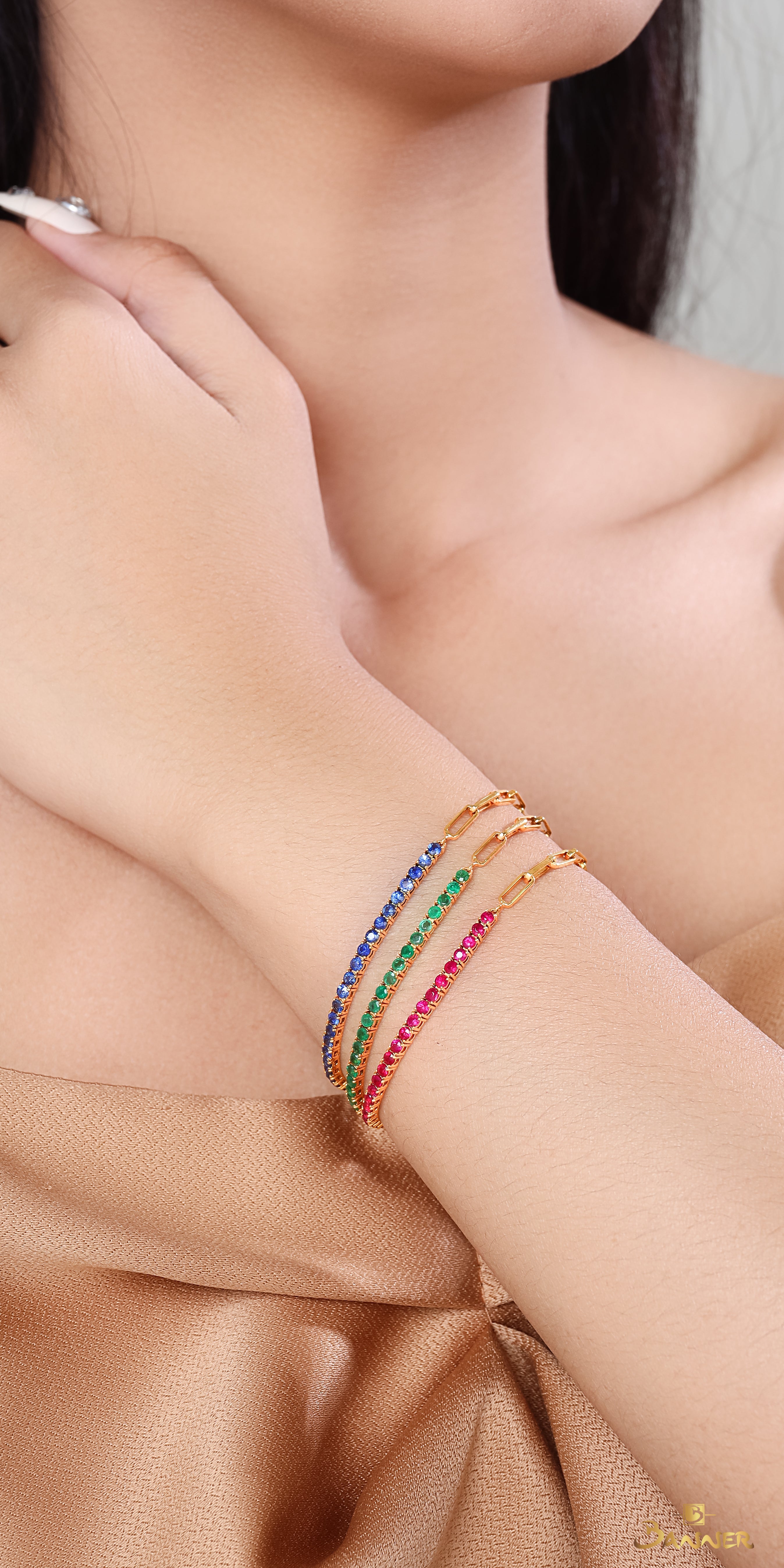 Emerald Half Link Bracelet