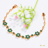 Emerald and Diamond Floral Bracelet