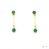 Emerald and Diamond 2-Step Earrings