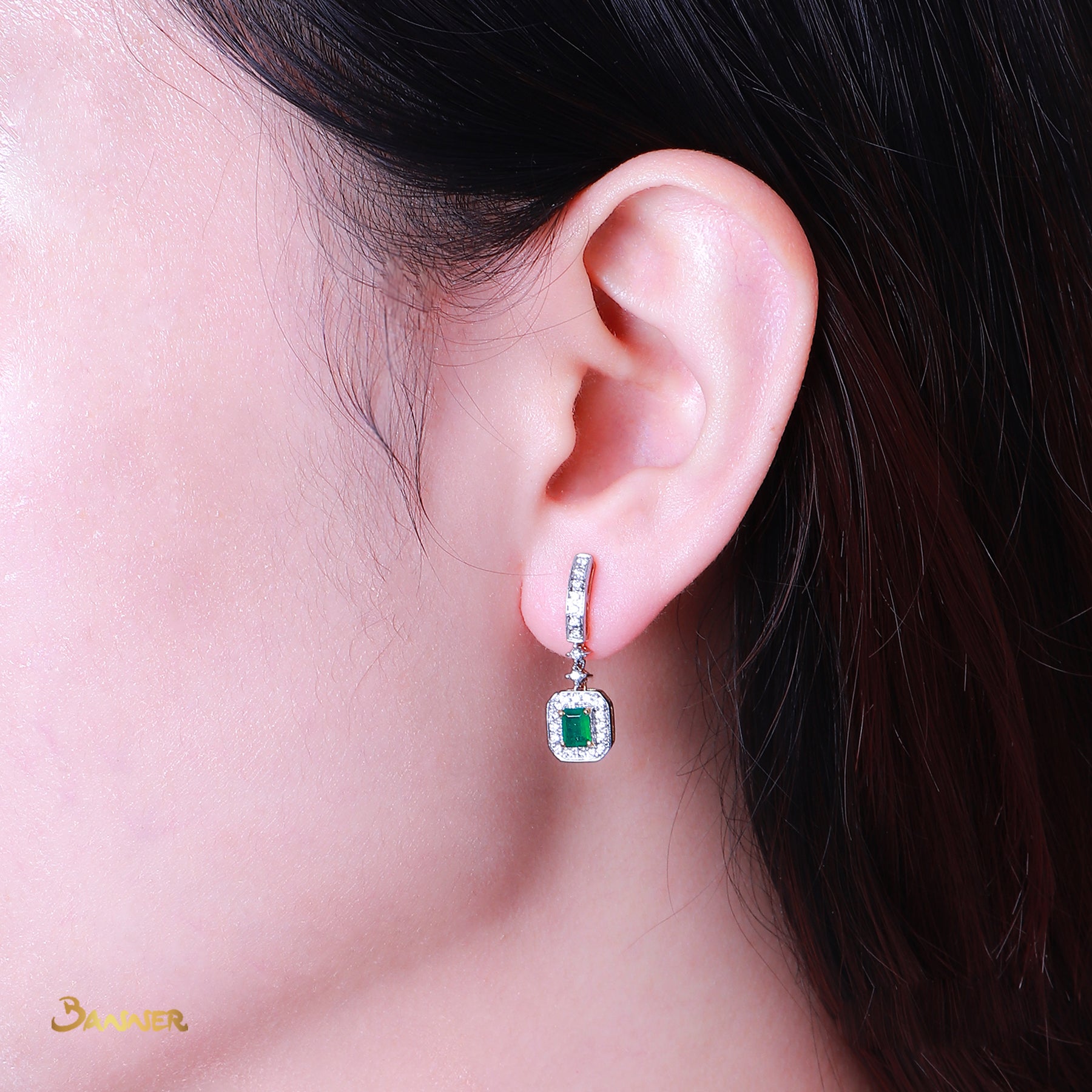 Emerald and Diamond Earrings