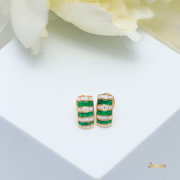 Emerald and Diamond Wasit Earrings