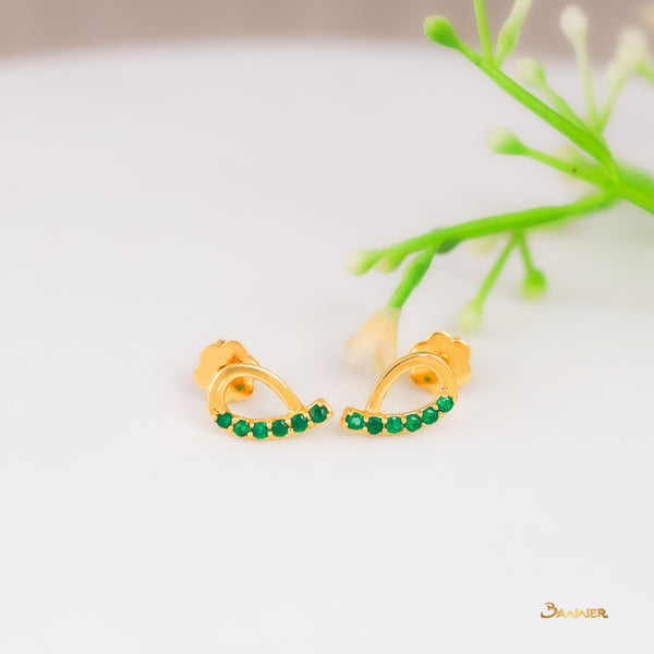 Emerald Curl Earrings