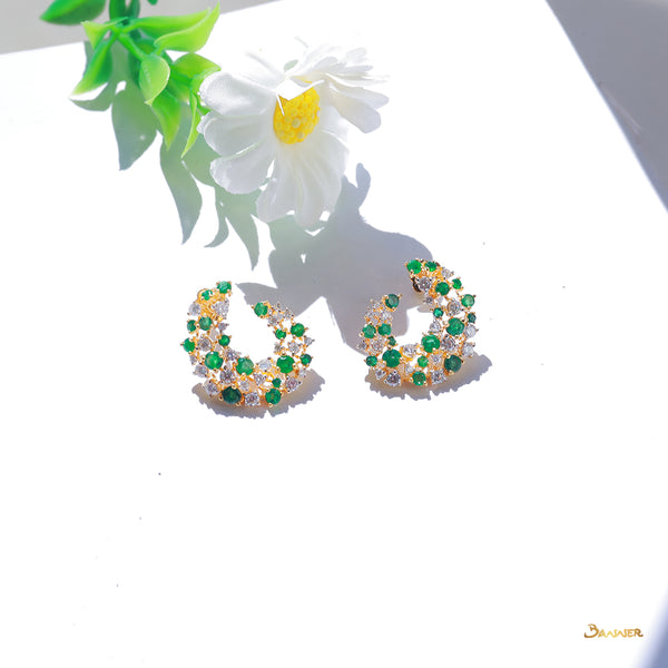 Emerald and Diamond Elegant Earrings