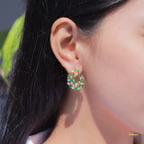 Emerald and Diamond Elegant Earrings
