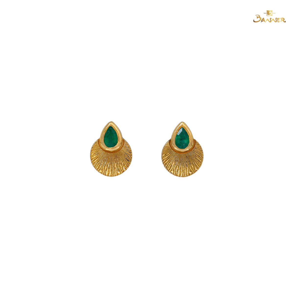 Emerald Rain Drop Cleo Earrings